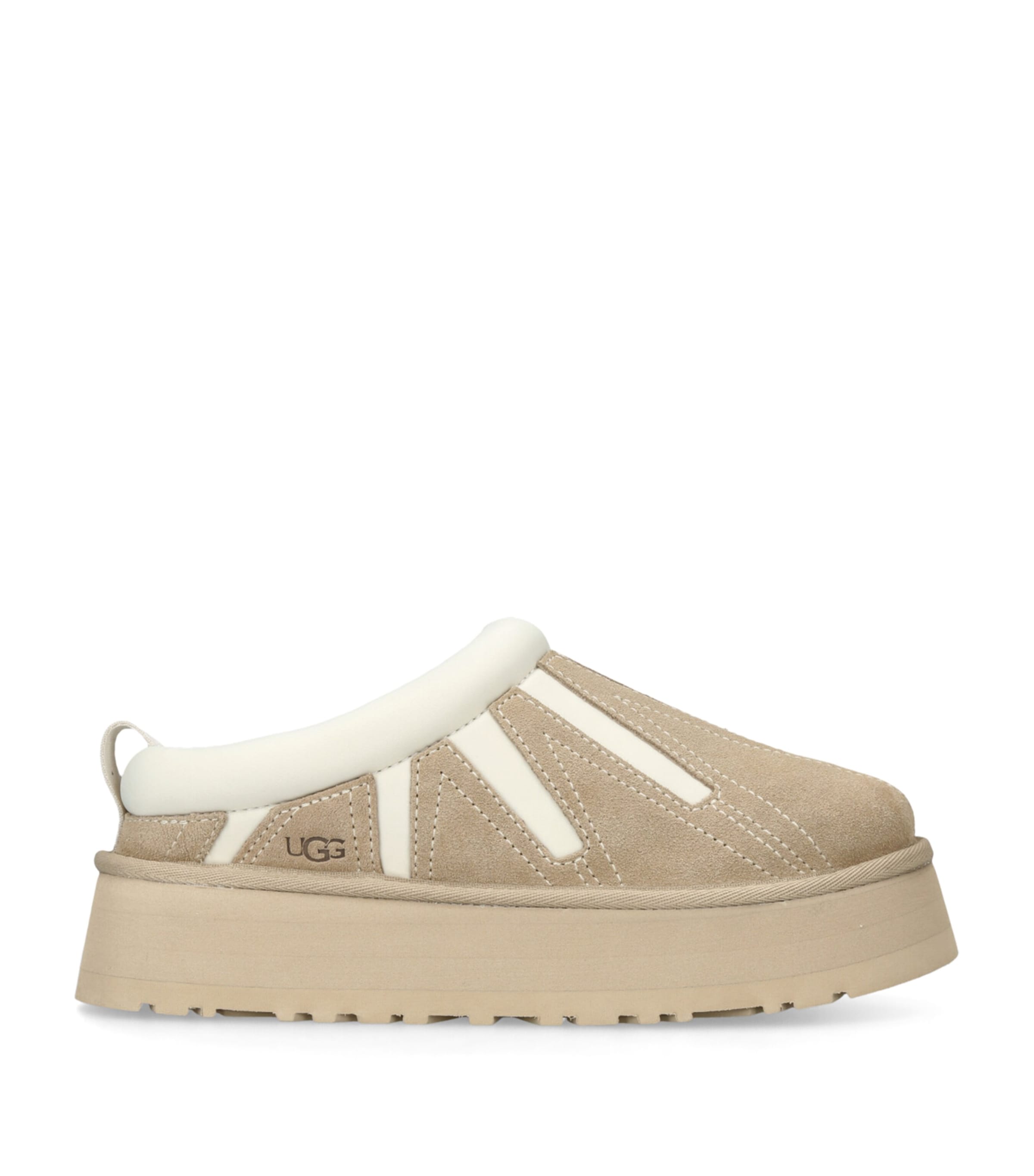 Shop Ugg Suede Tazz Sunwave Slippers In Beige