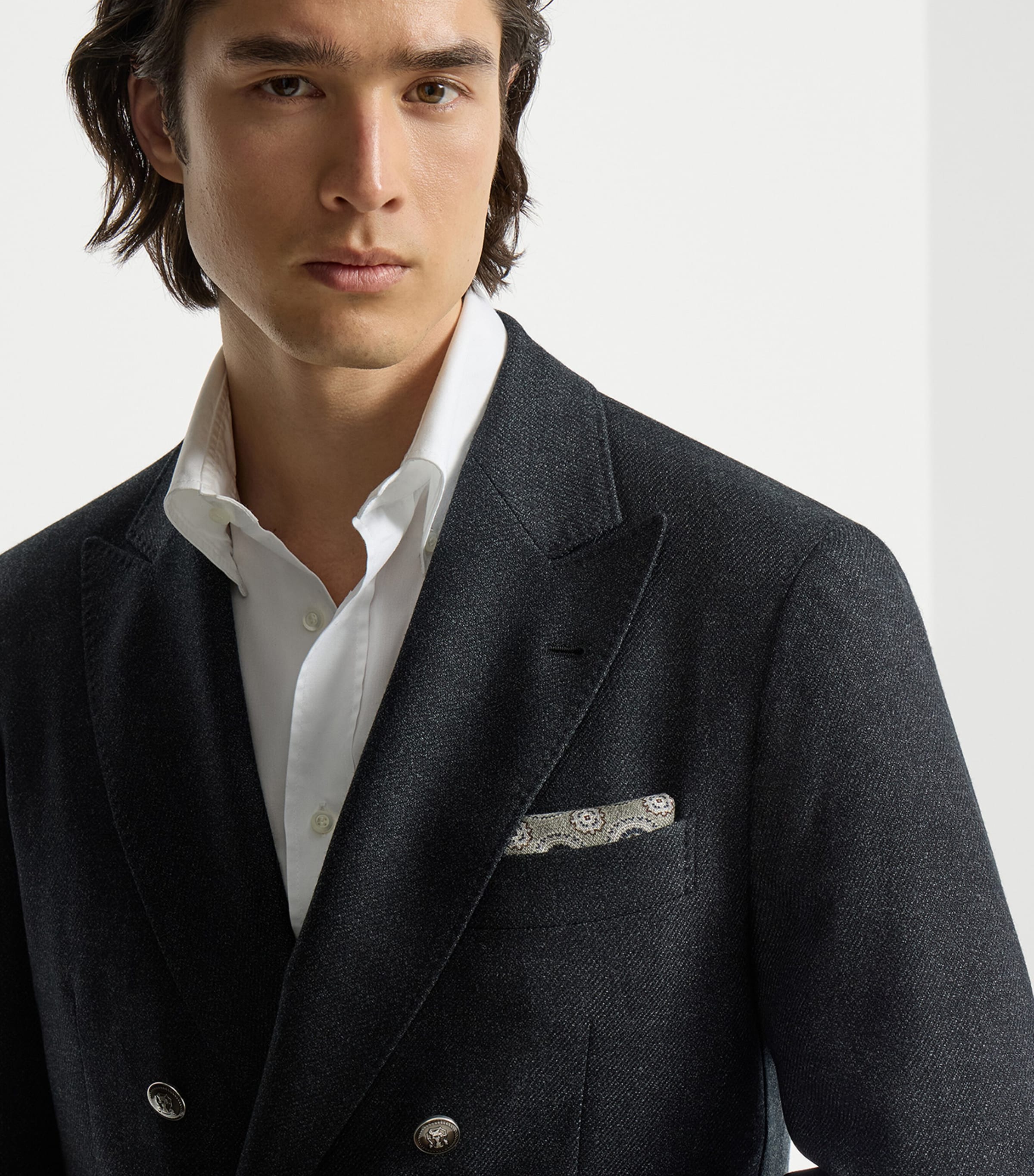 Brunello Cucinelli Silk Medallion Pocket Square Image 2