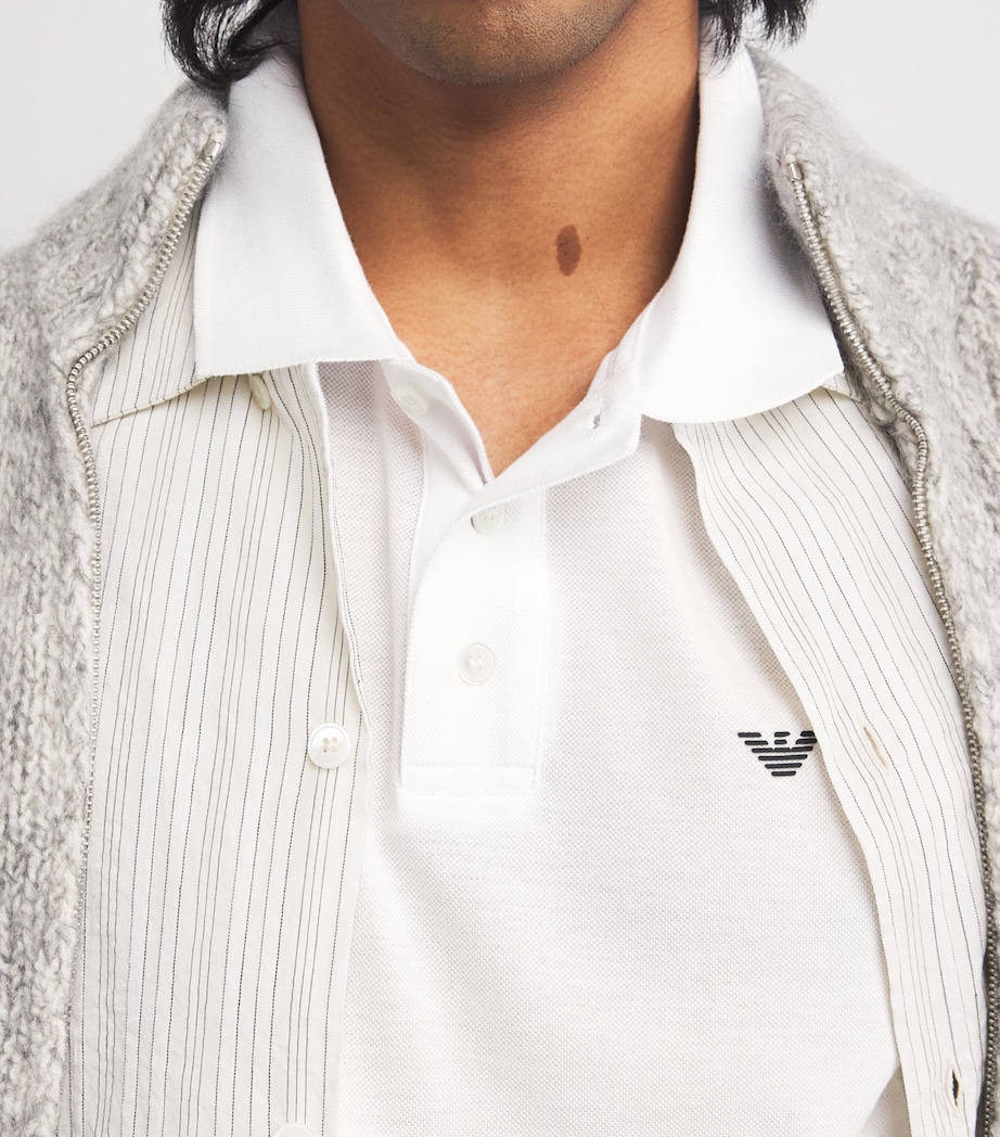 Cotton-Blend Contrast-Logo Polo Shirt 100 Image 6