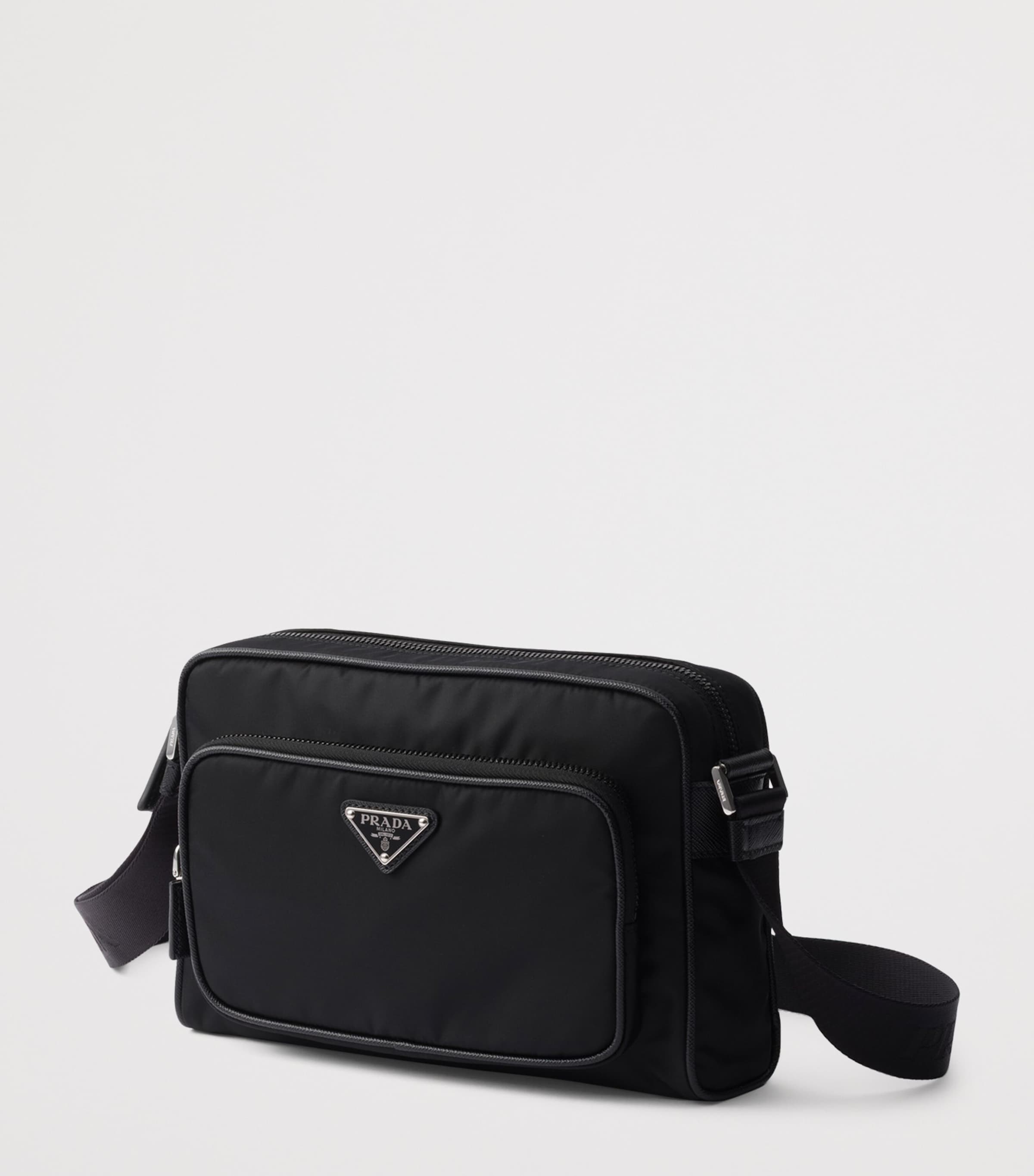 Re-Nylon Saffiano Leather-Trim Shoulder Bag F0002 Image 3