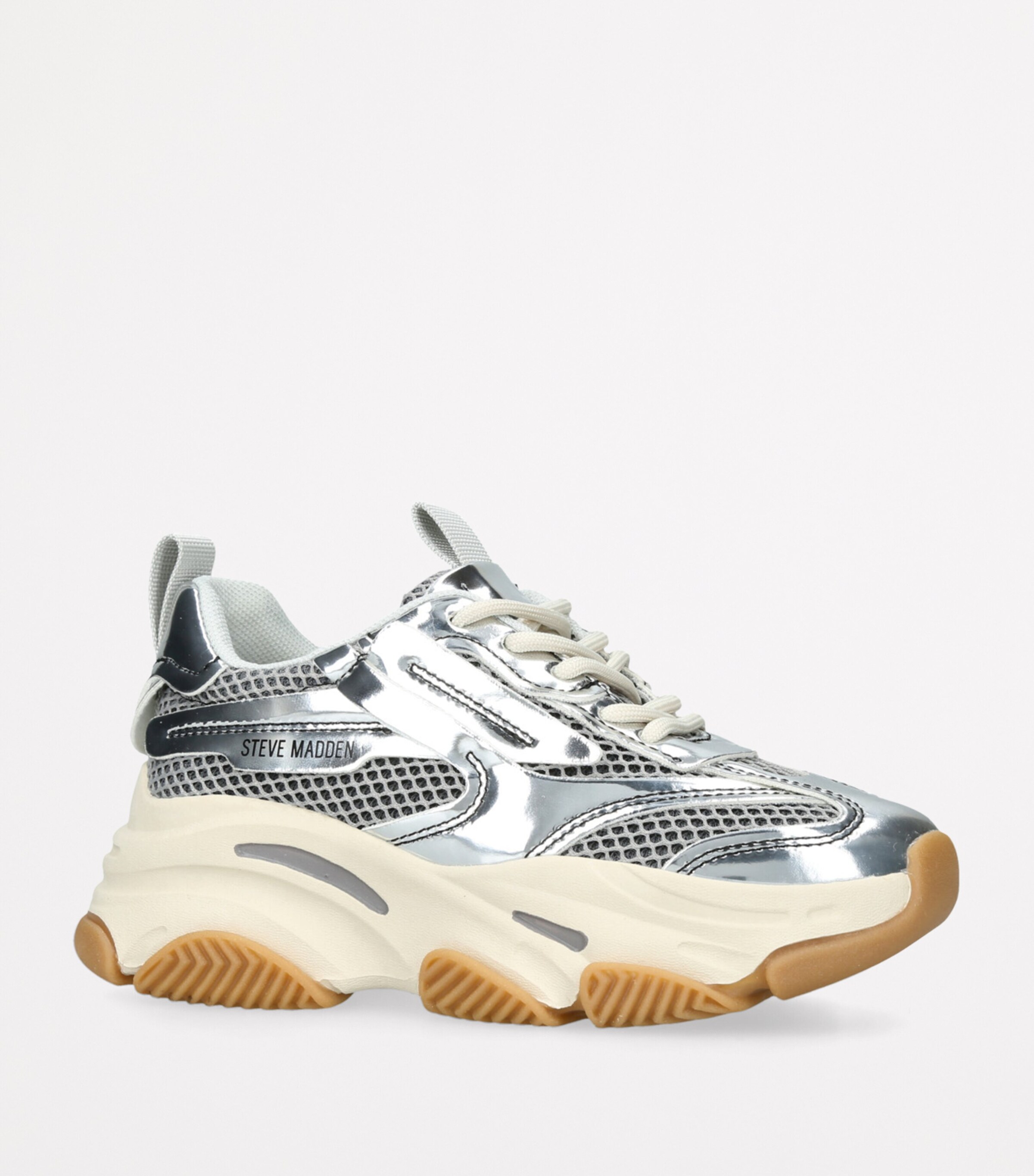 Steve Madden Metallic JPossession Sneakers Silver Image 3