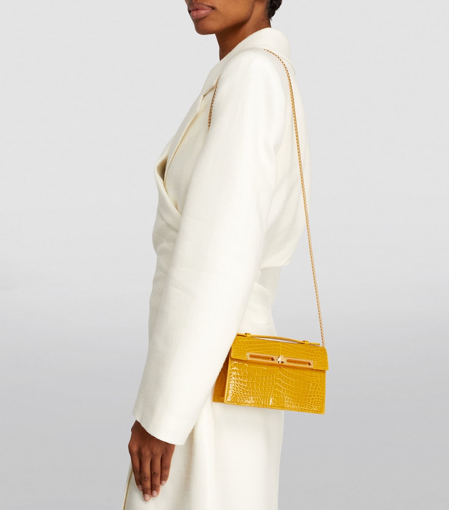 Mini Crocodile Emma Top-Handle Bag SOLEIL SHINY Image 5