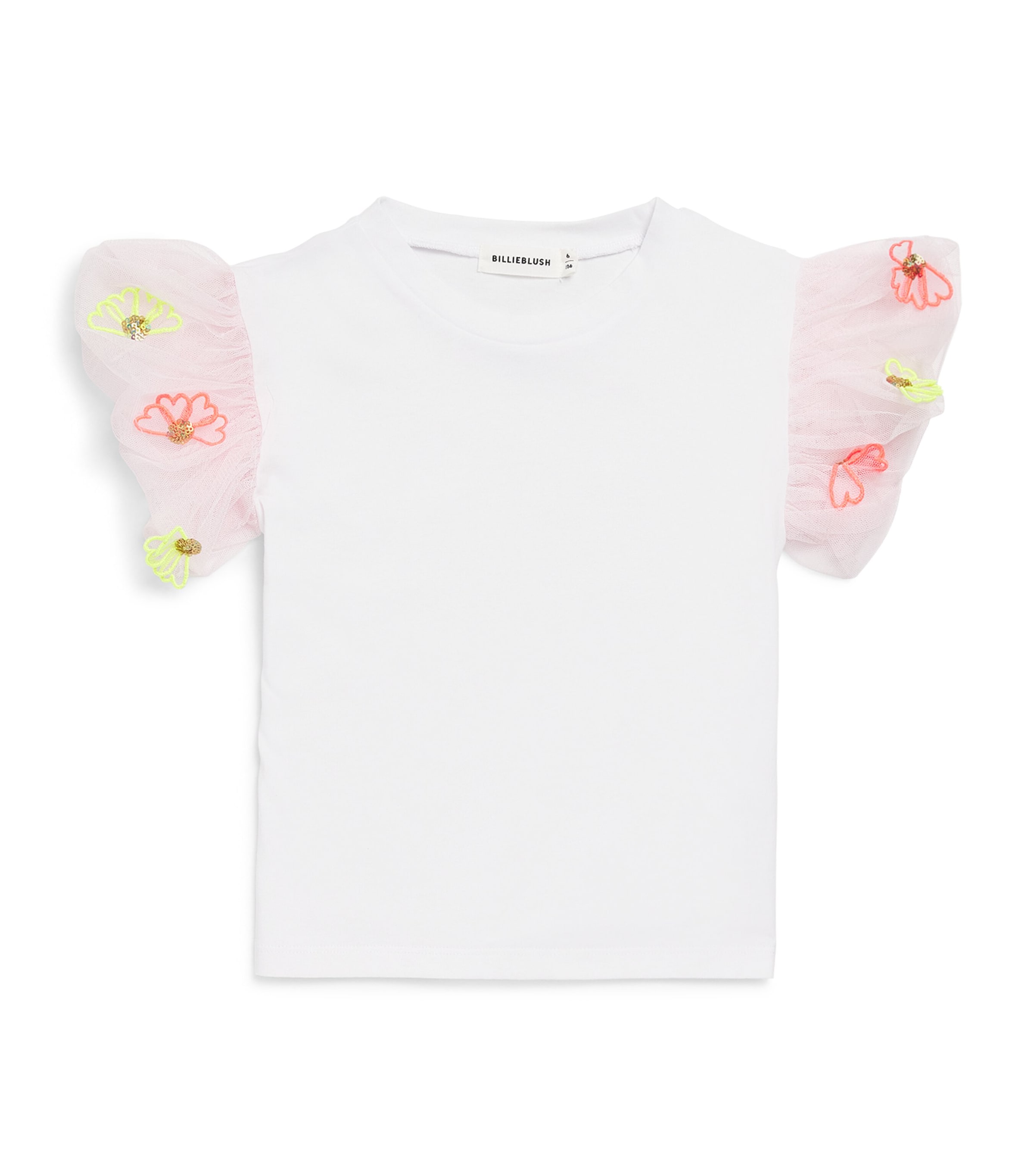 Billieblush Cotton Tulle-Sleeve T-Shirt (3-12 Years) Image 1