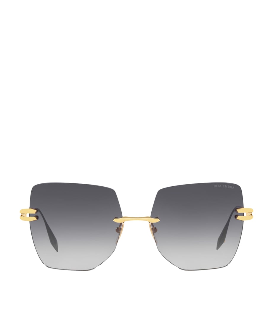 DITA Rimless Square Embra Sunglasses Gold Image 1
