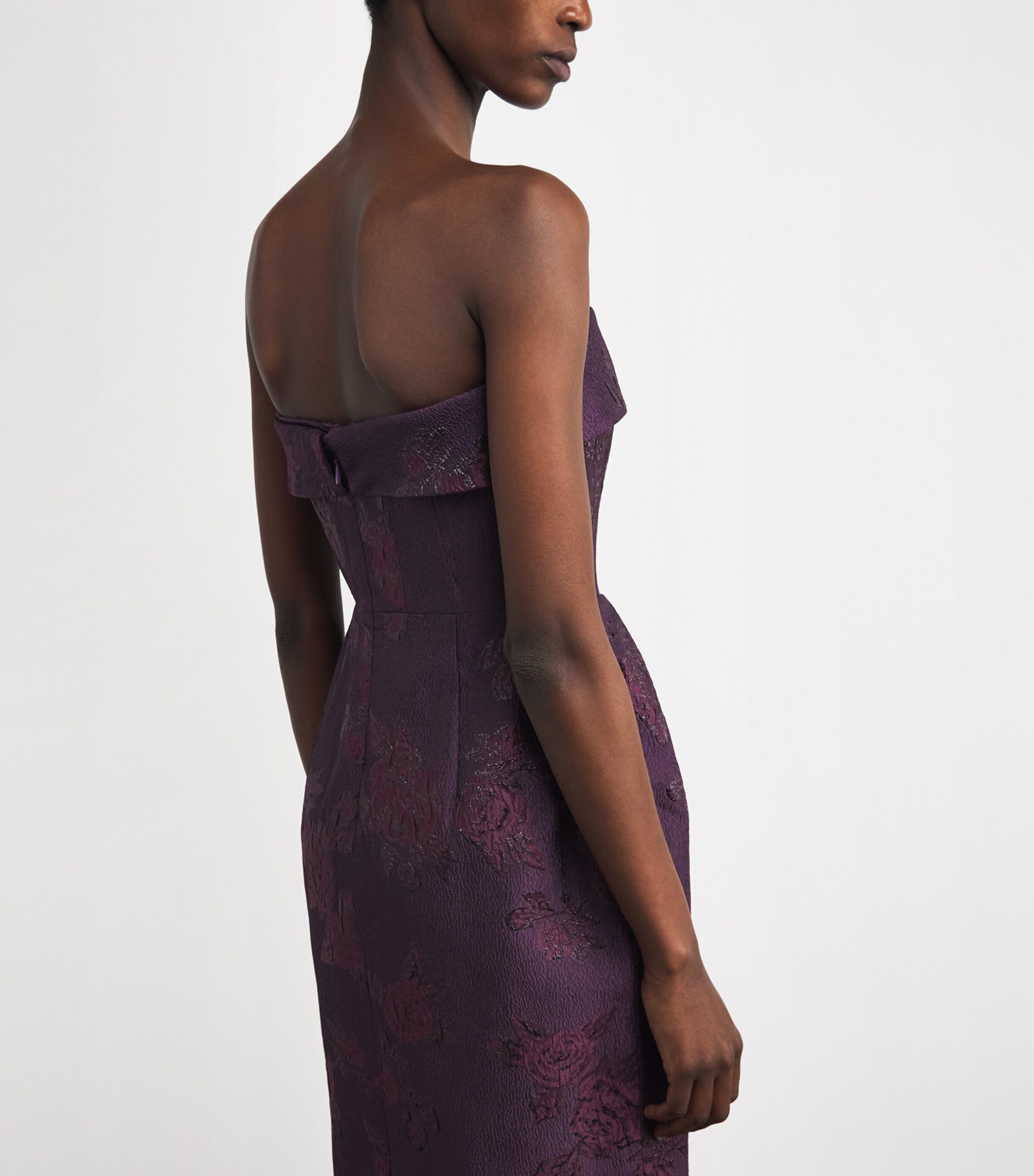 Brocade Alfina Midi Dress BLACKBERRY Image 6
