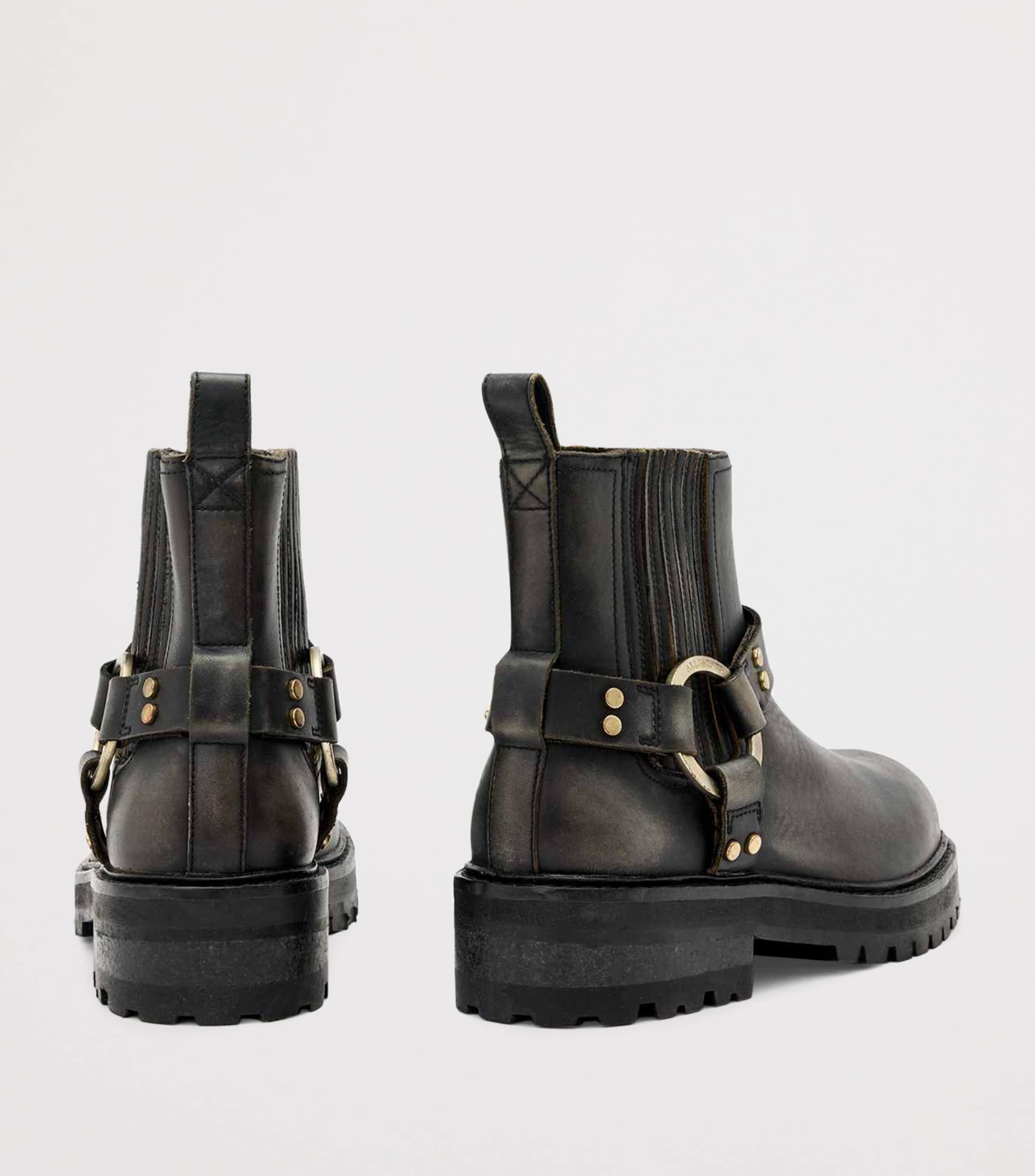 Leather Maddie Biker Boots DARK BROWN Image 4