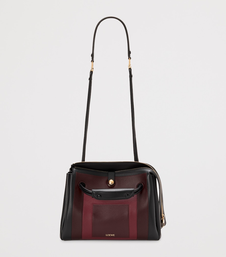 x Albers Medium Leather Madrid Shoulder Bag BLACK/BURGUNDY Image 6