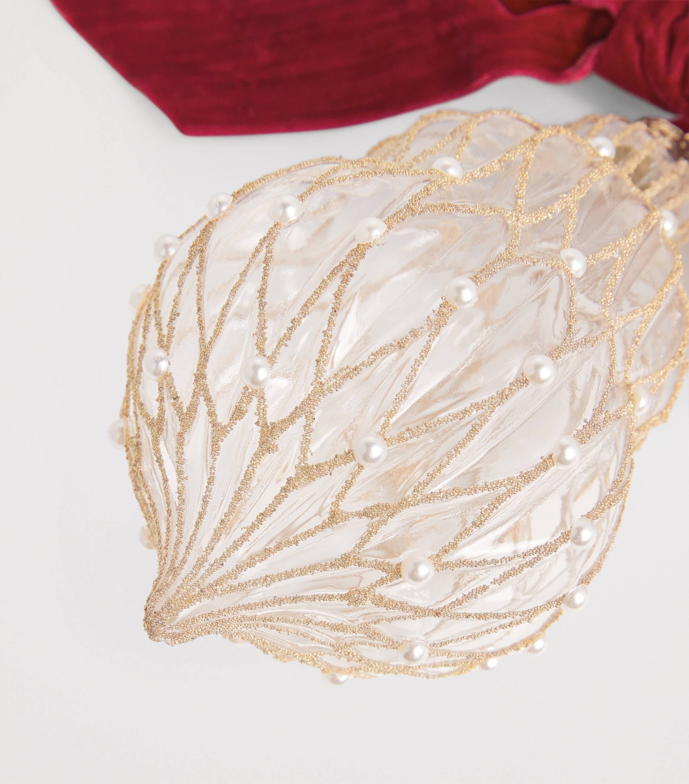 Harrods Glass Embellished Tree Decoration Gold Image 2