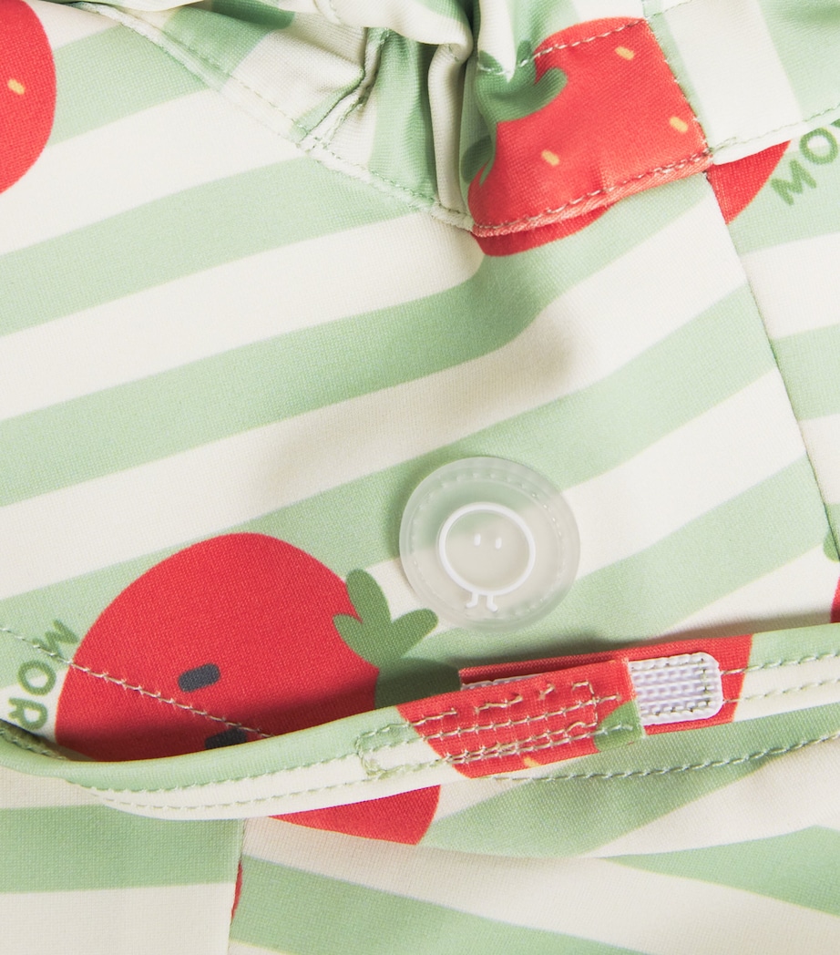 MORI Strawberry Stripe Swim Bucket Hat (6-12 Months) Strwbry & Grn Stripe Image 3
