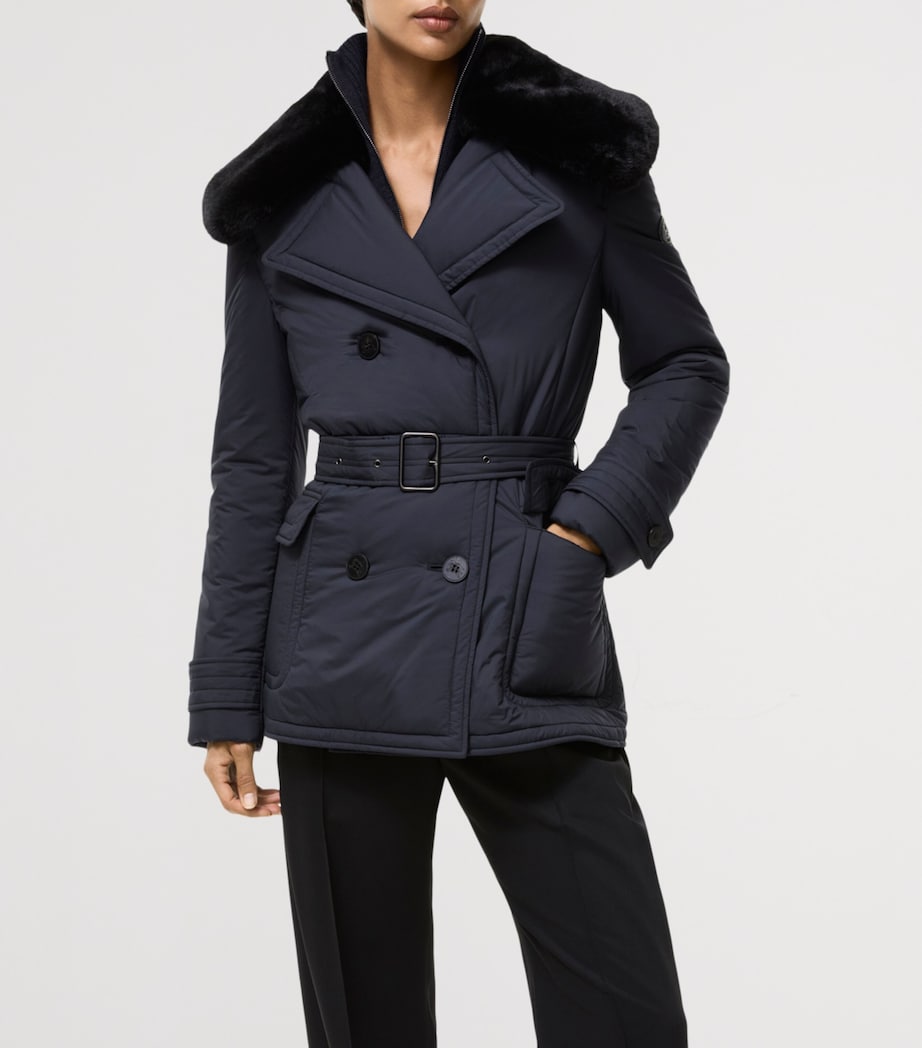 Burberry Womens Padded Hertford Trench Jacket Navy Image 2