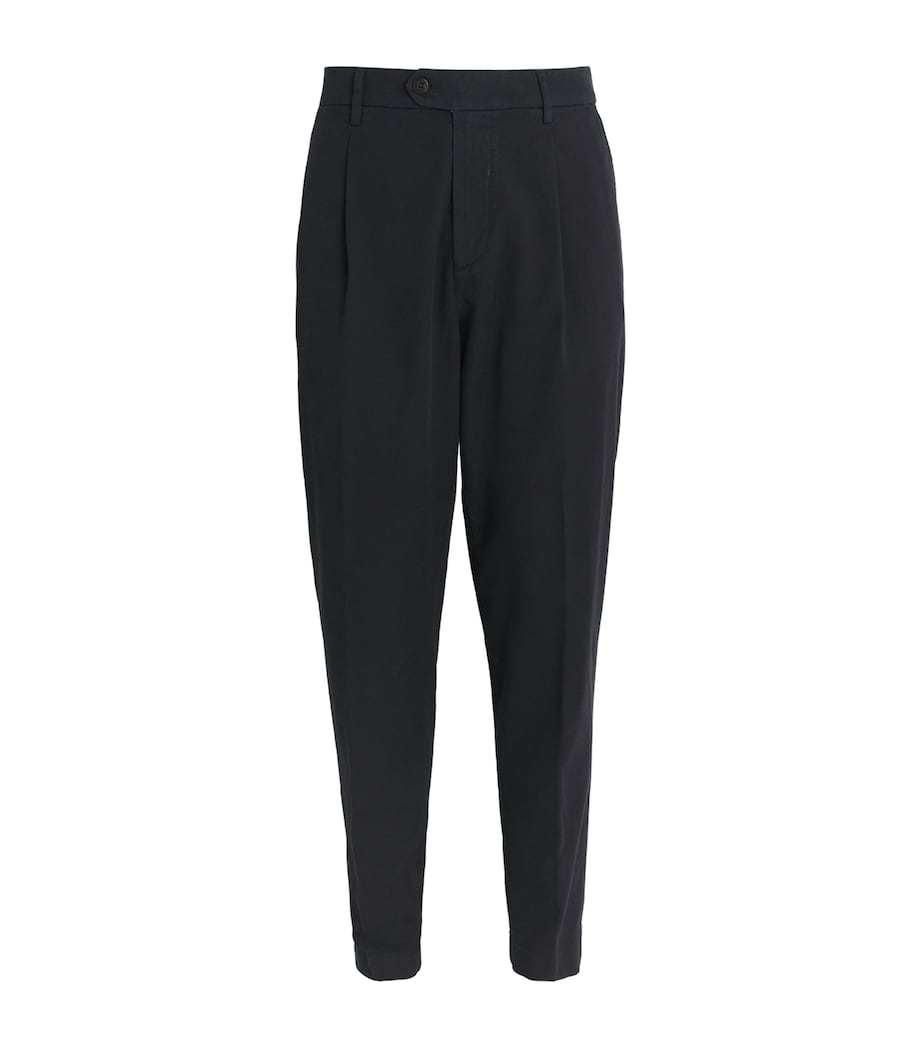Eleventy Mens Stretch-Cotton Relaxed Trousers Nero Image 1
