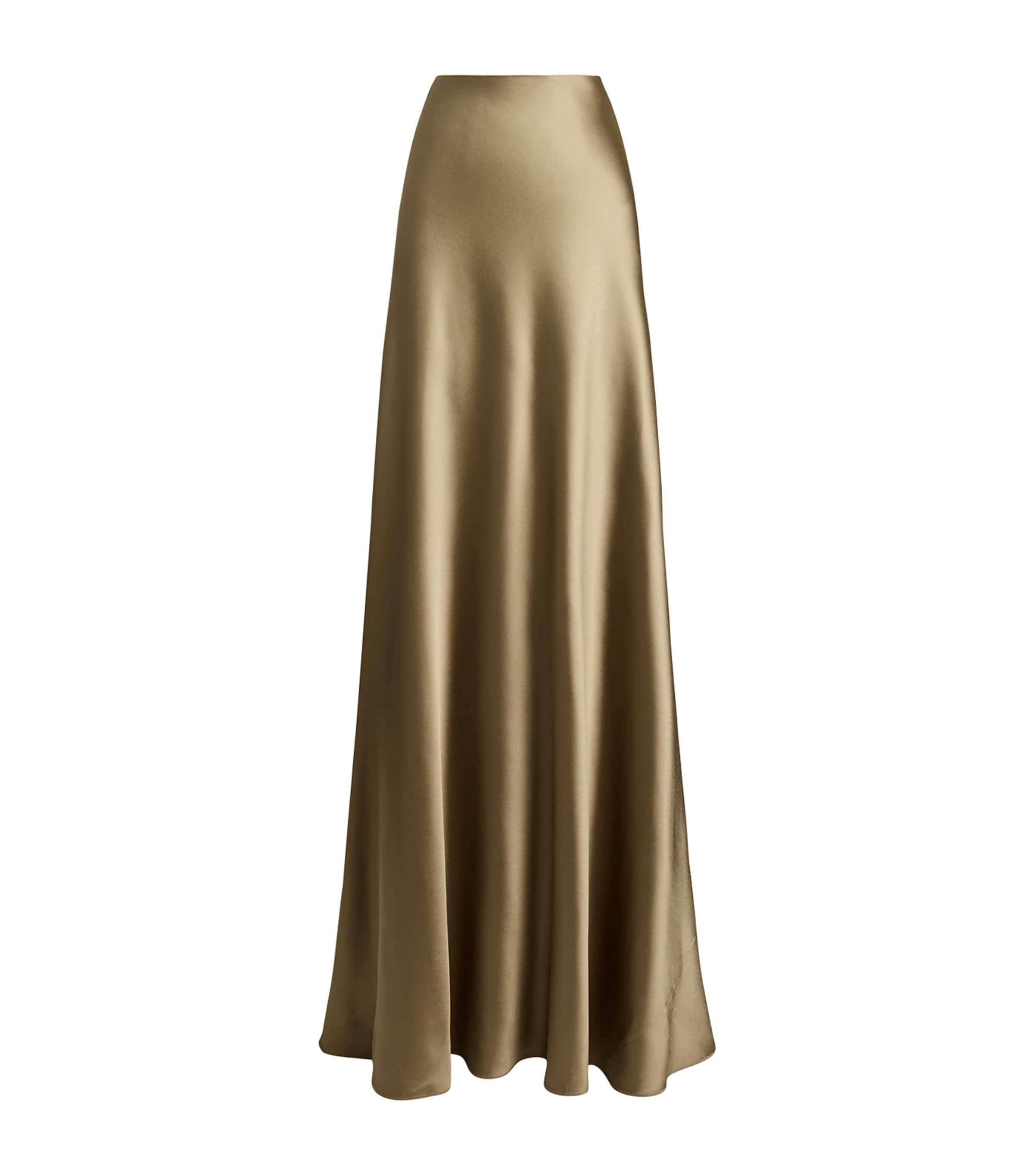 Ralph Lauren Collection Womens Satin Masina Maxi Skirt Porcini Image 1