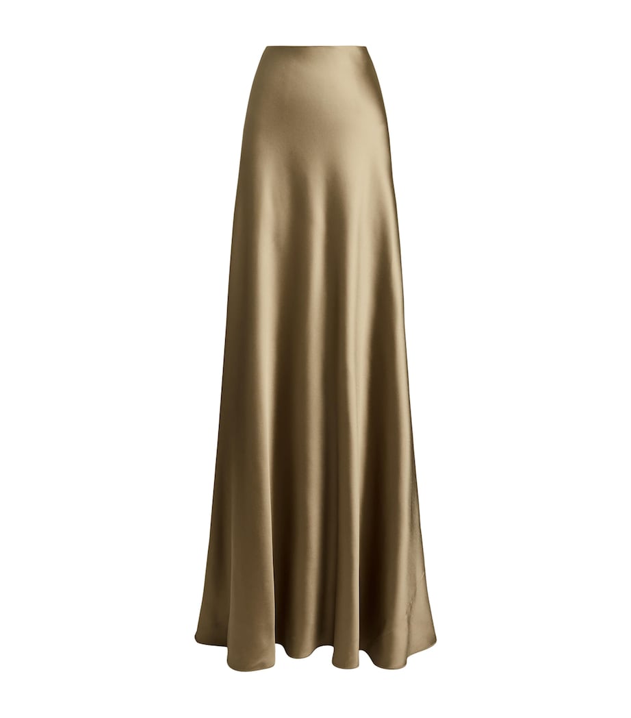 Ralph Lauren Collection Womens Satin Masina Maxi Skirt Porcini Image 1