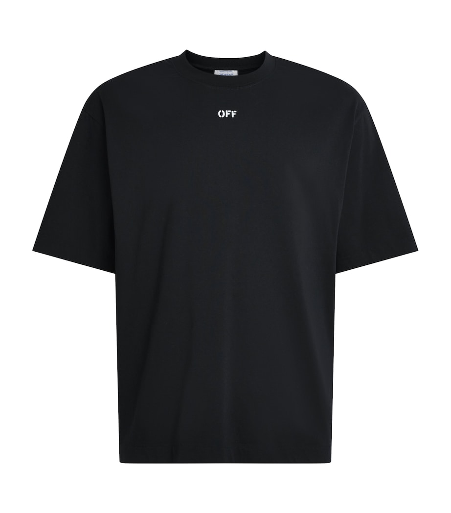 Off-White Mens Cotton Spray Arrow T-Shirt Black Image 1