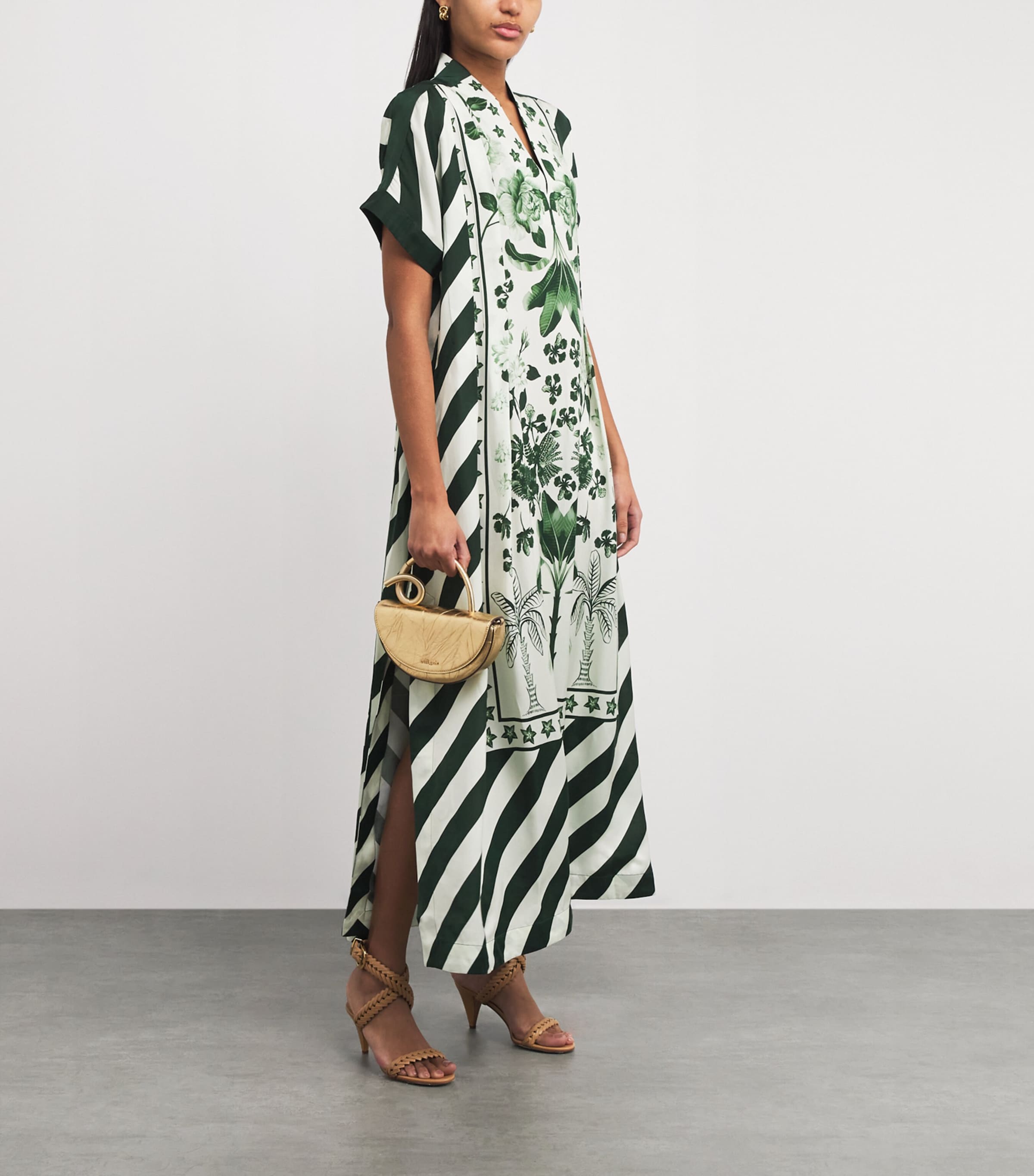 Floral Print Maxi Dress IVORY/EMERALD PALM Image 2