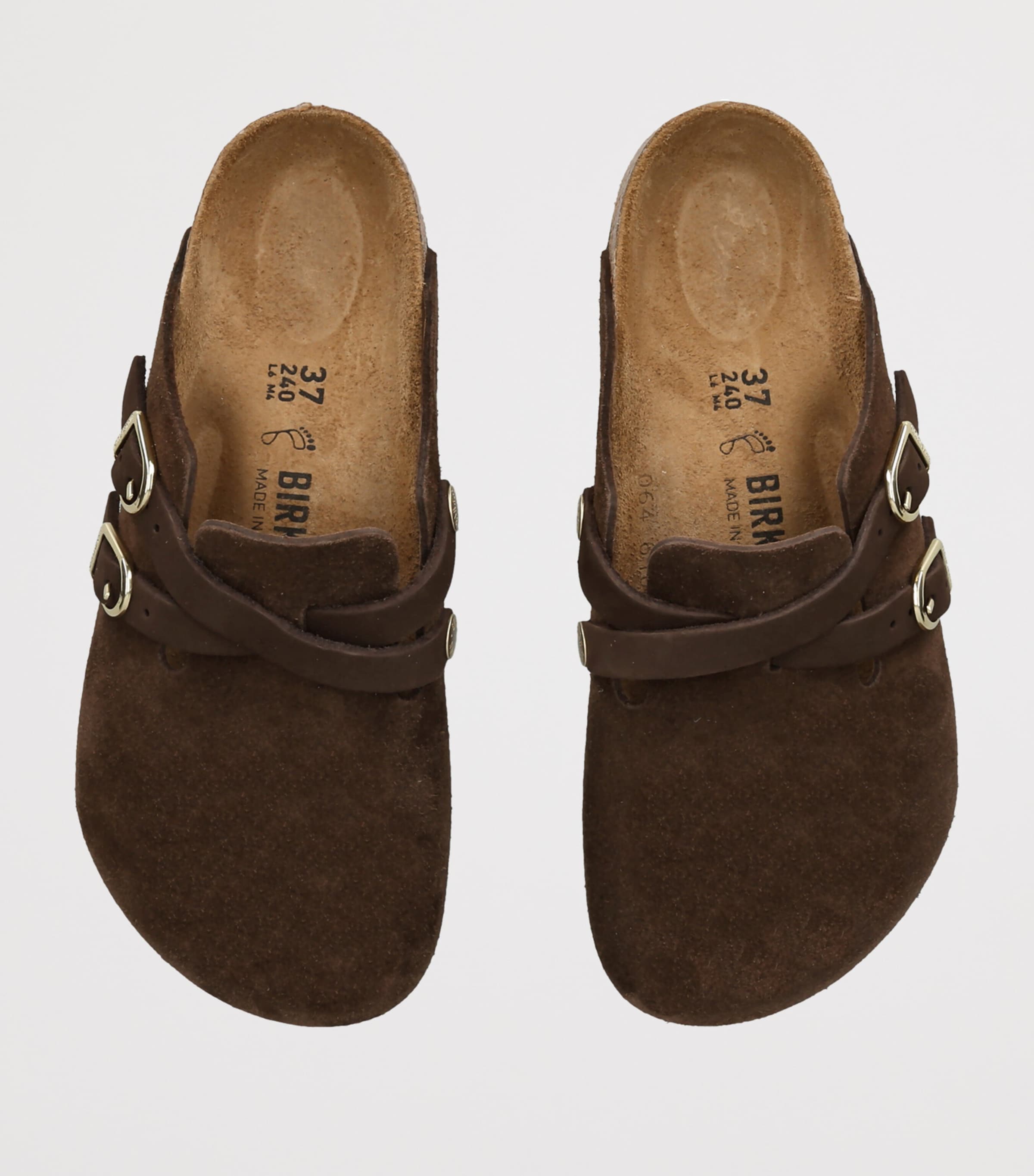 Birkenstock Suede Blair Clogs (Regular Fit) Dark Brown Image 3