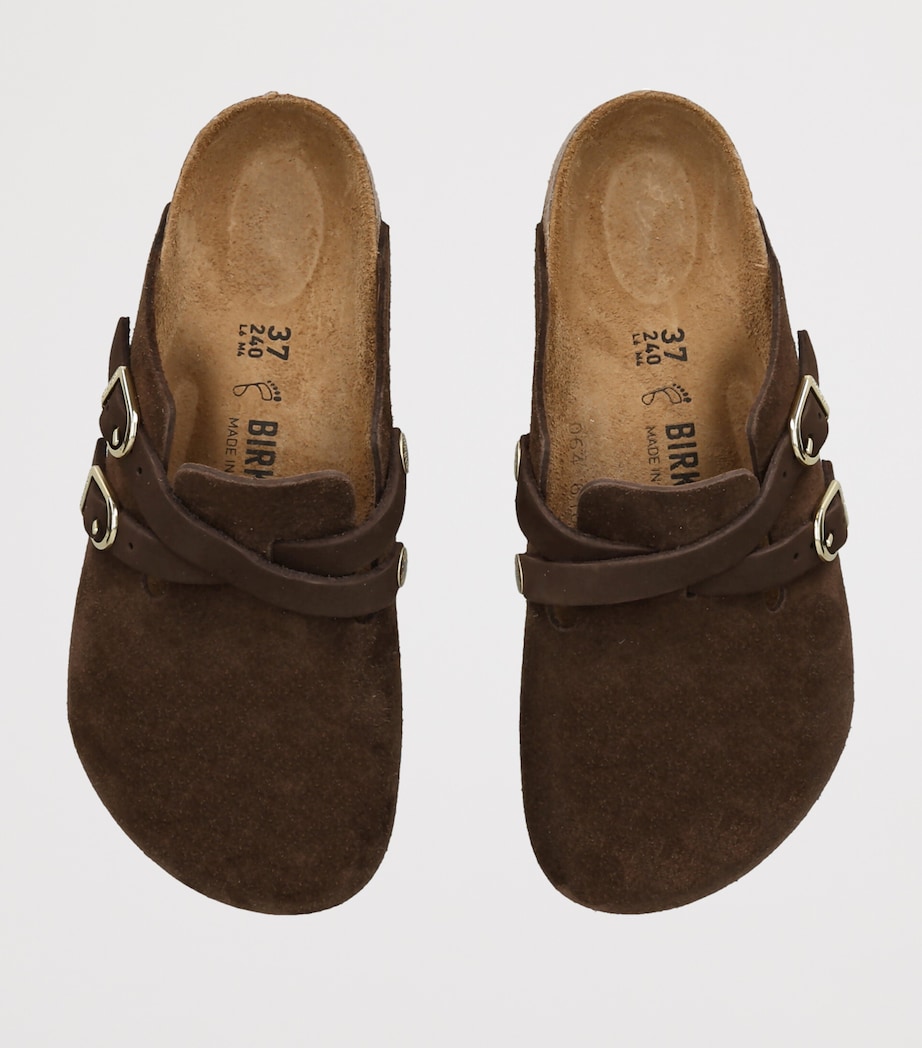 Birkenstock Suede Blair Clogs (Regular Fit) Dark Brown Image 3