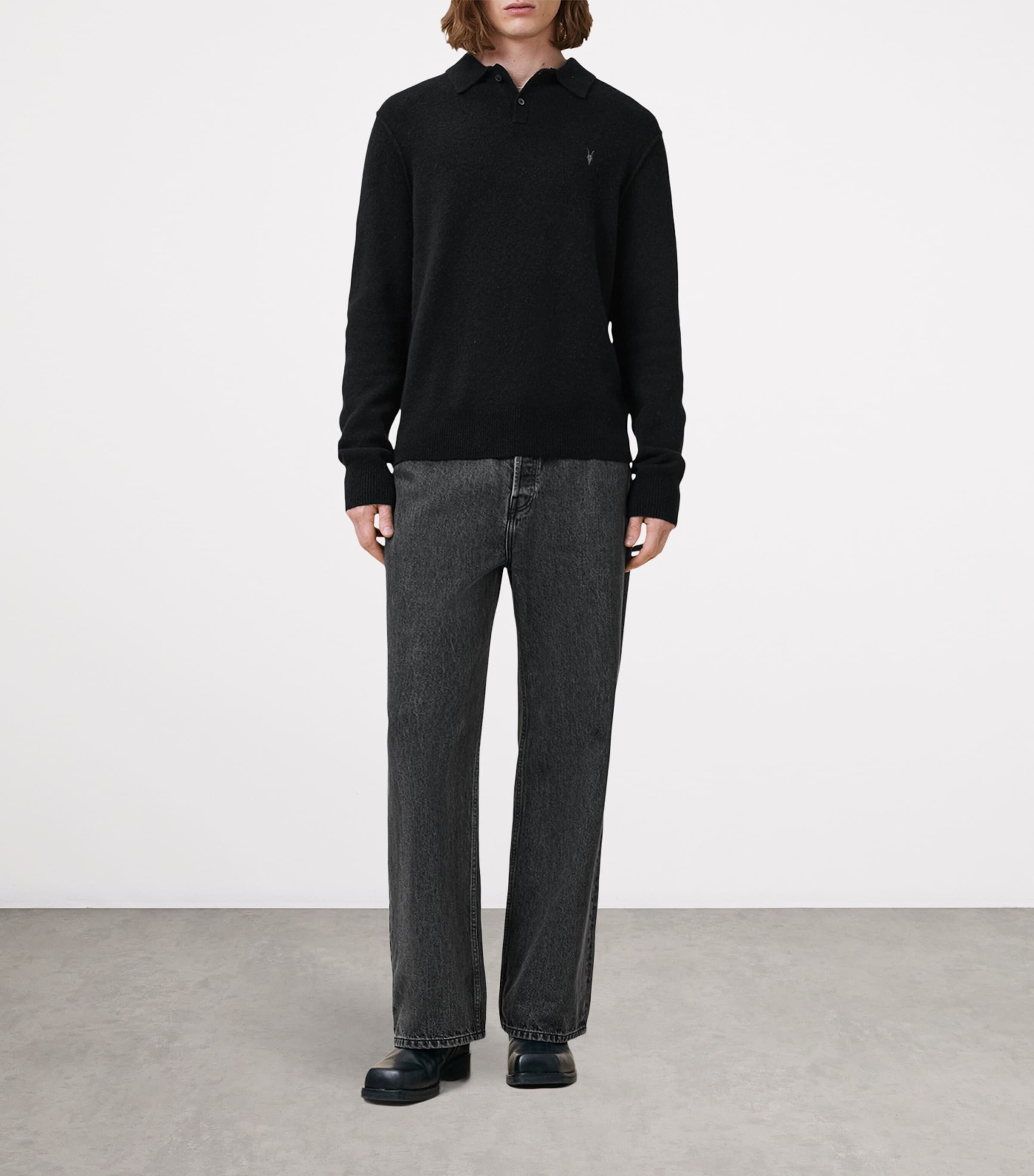 Statten Polo Sweater BLACK Image 2