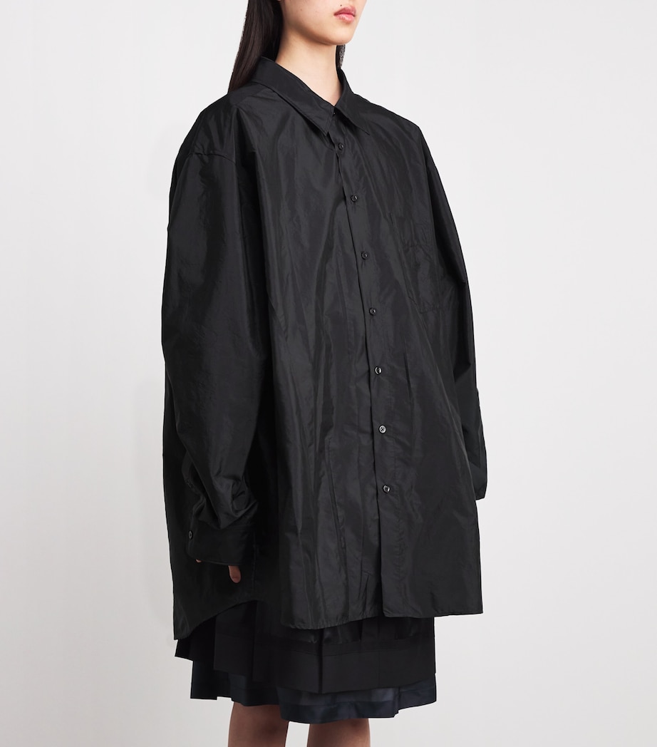 Maison Margiela Womens Woven Oversized Shirt Black Image 3