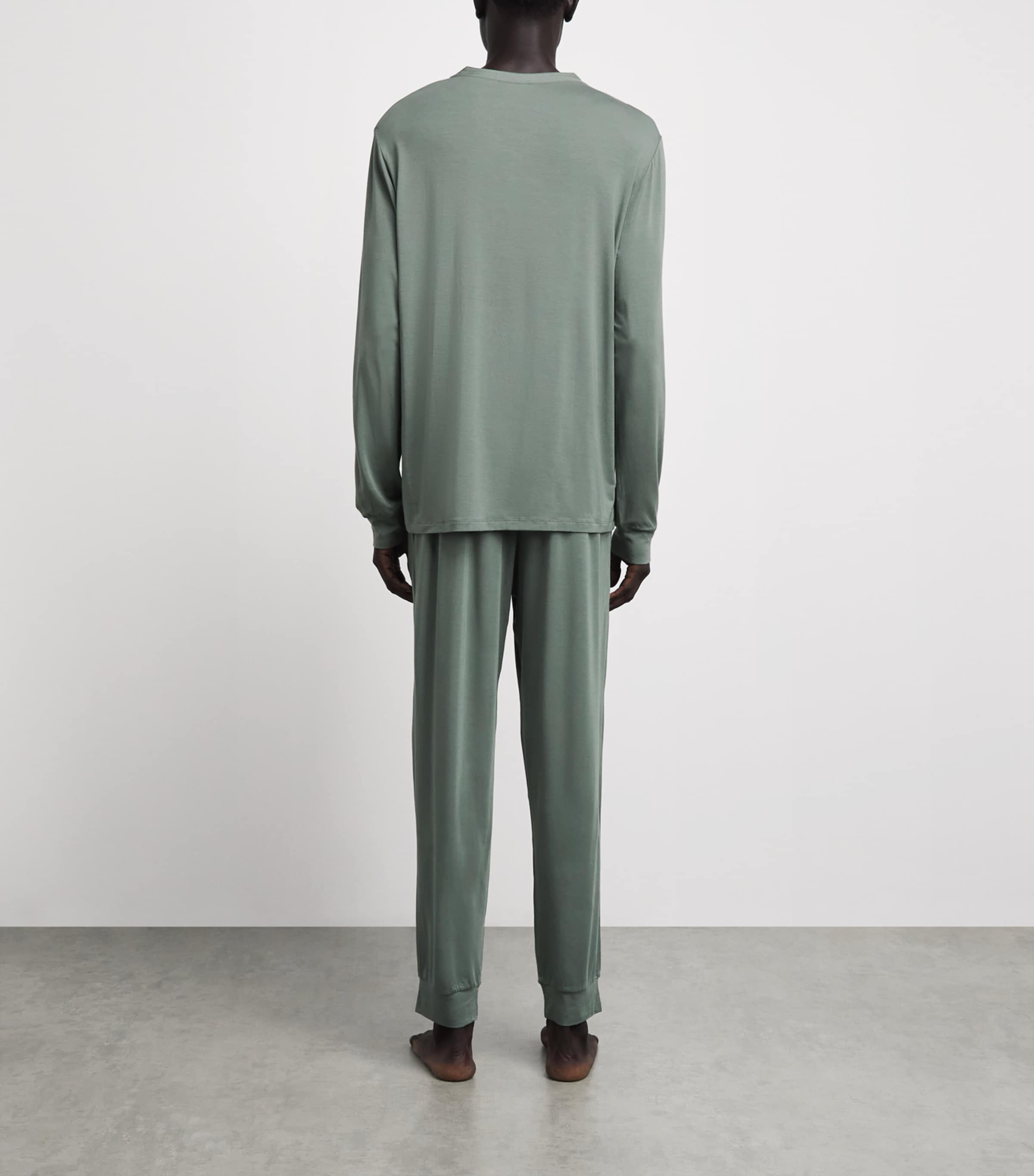 Eberjey Mens Modal Henry Long Pyjama Set Desert Sage Image 4