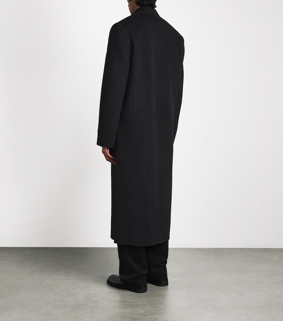 Séfr Mens Wool-Cashmere Overcoat Black Image 5