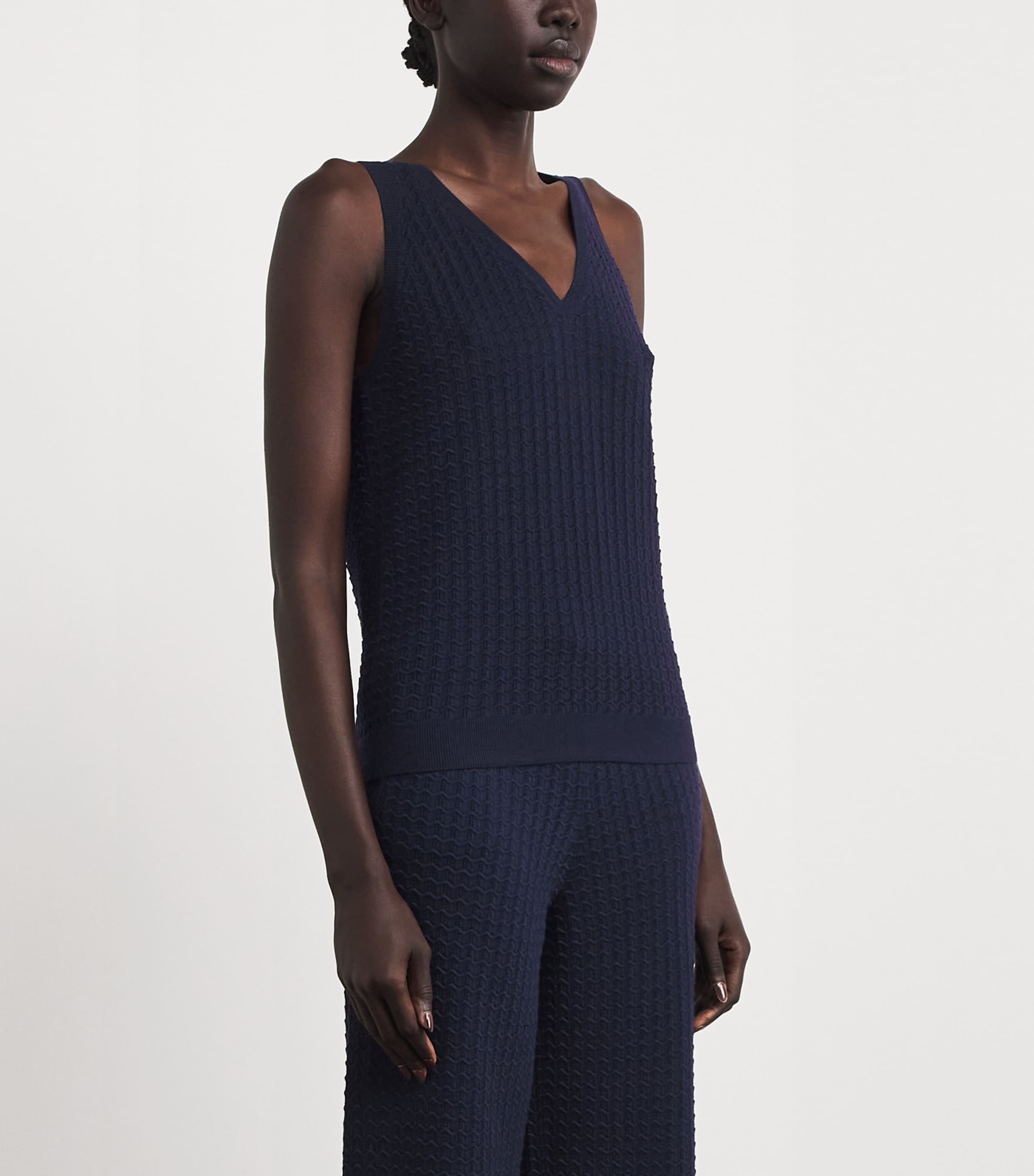 Eleventy Womens Wool Tank Top Blu Image 4