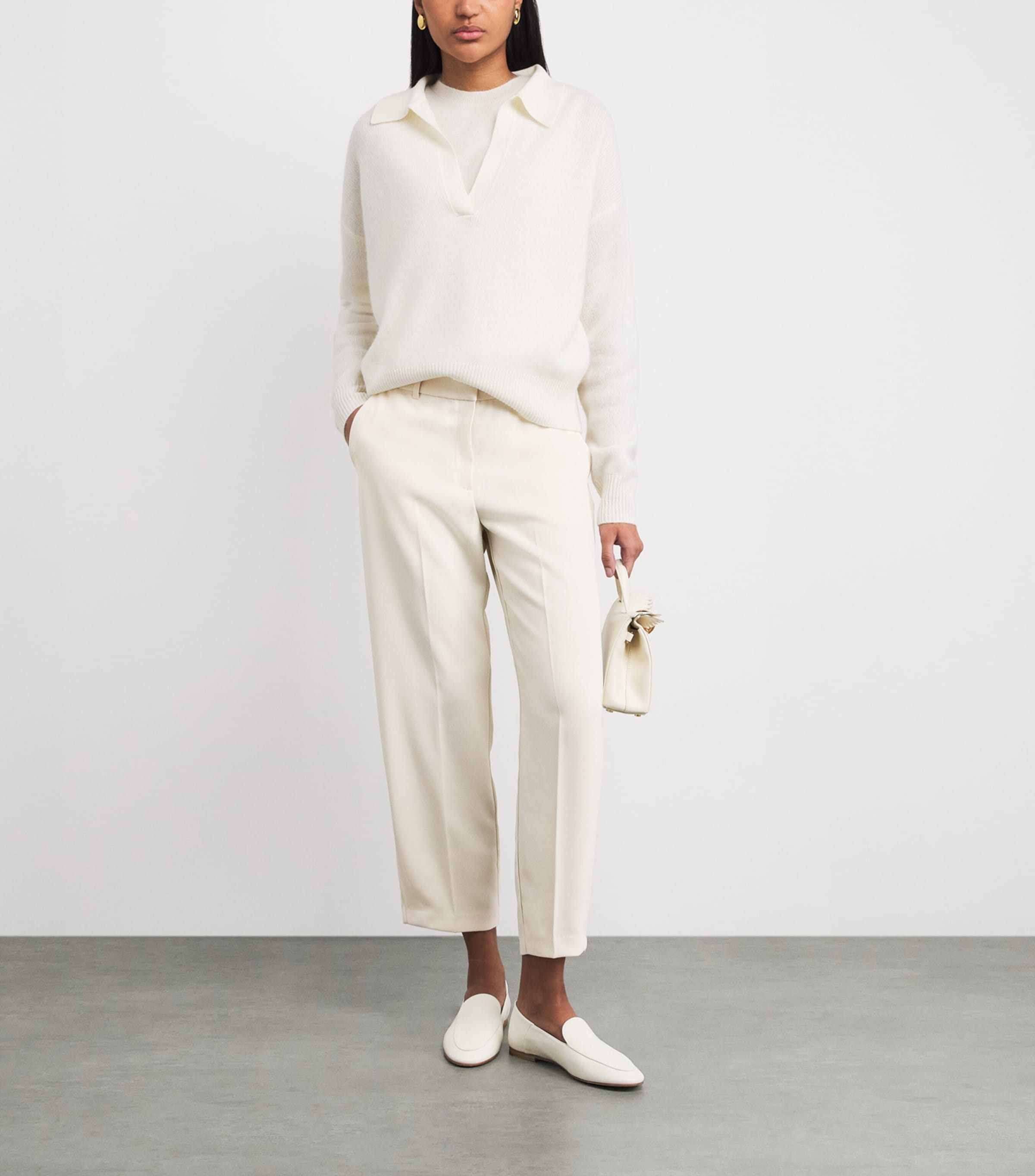 Stylein Womens Crepe Bergio Trousers Ivory Image 2