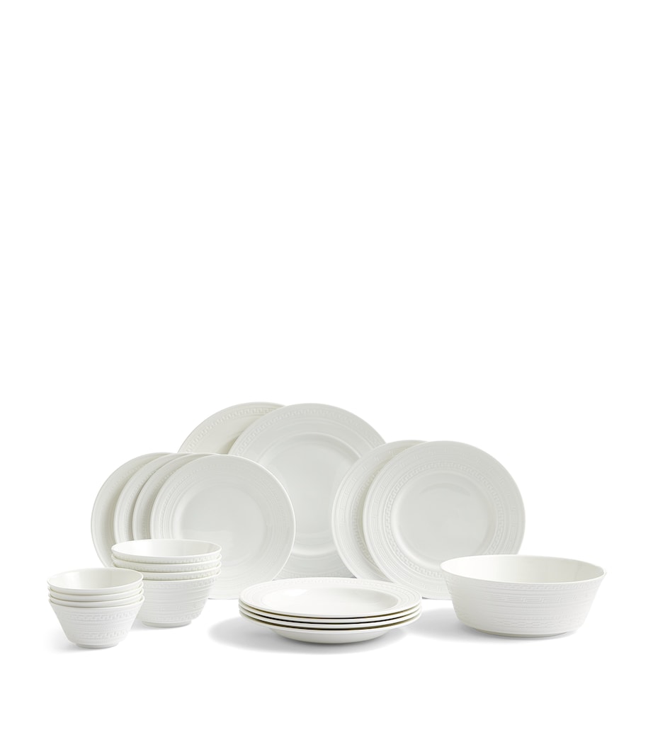 Intaglio 21-Piece Dinnerware Set WHITE Image 5