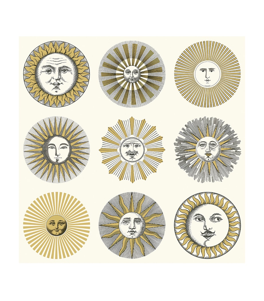 Cole & Son x Fornasetti Soli Wallpaper Roll Cream & Gold Image 1