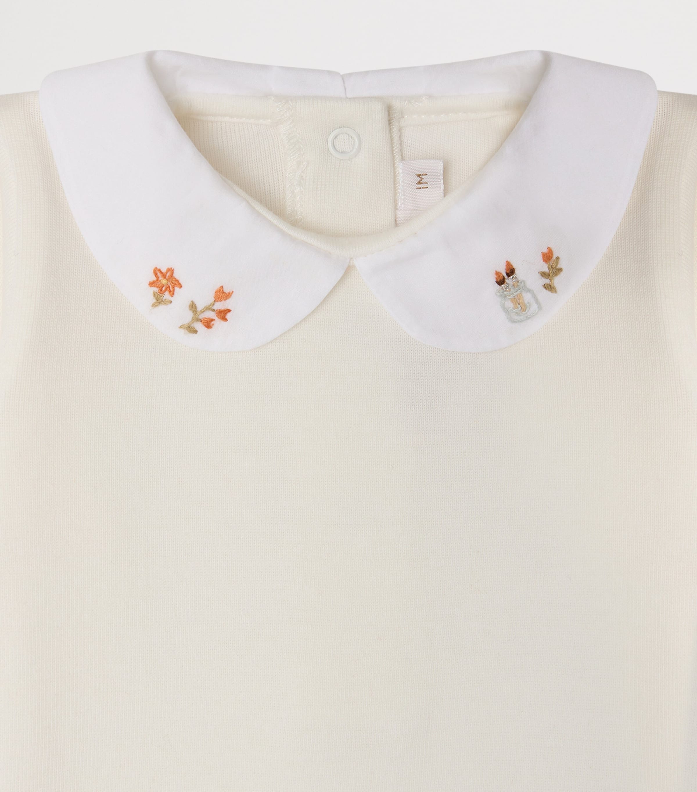 Bonpoint Cotton Collared Bodysuit (1-24 Months) Blanc Lait Image 3