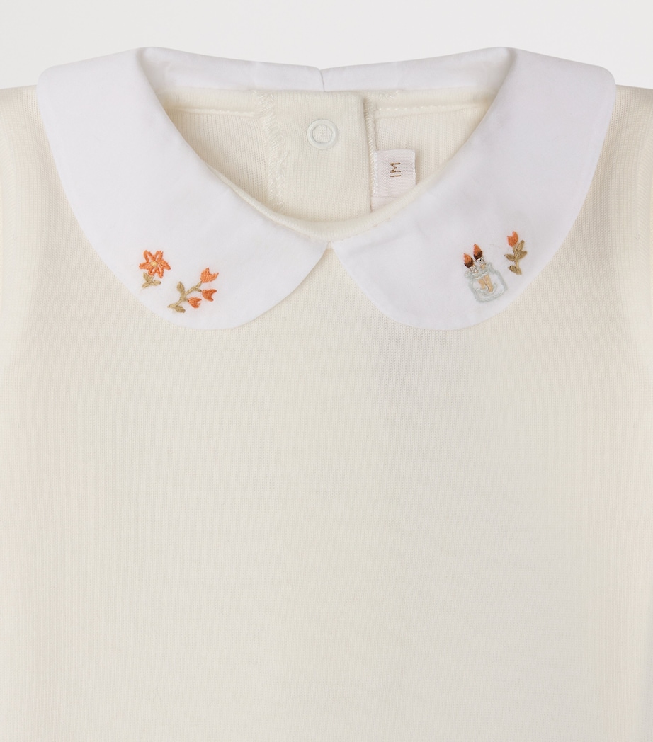 Bonpoint Cotton Collared Bodysuit (1-24 Months) Blanc Lait Image 3