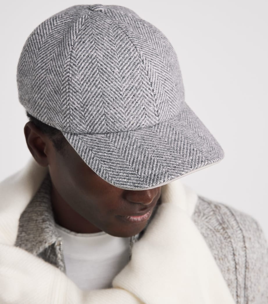 Eleventy Cashmere-Silk Capello Baseball Cap Grigio Medio E Grigi Image 2