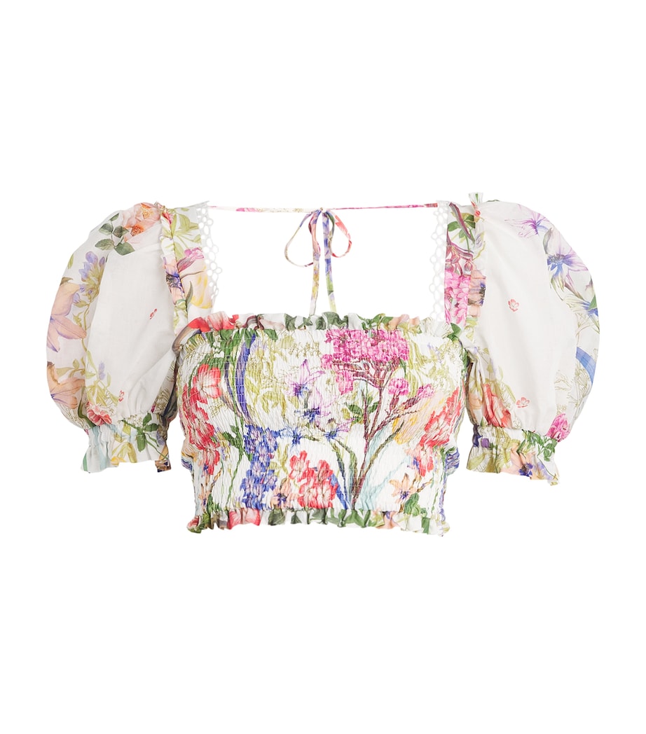 Floral Lirio Crop Top WHITE BOTANICAL Image 1