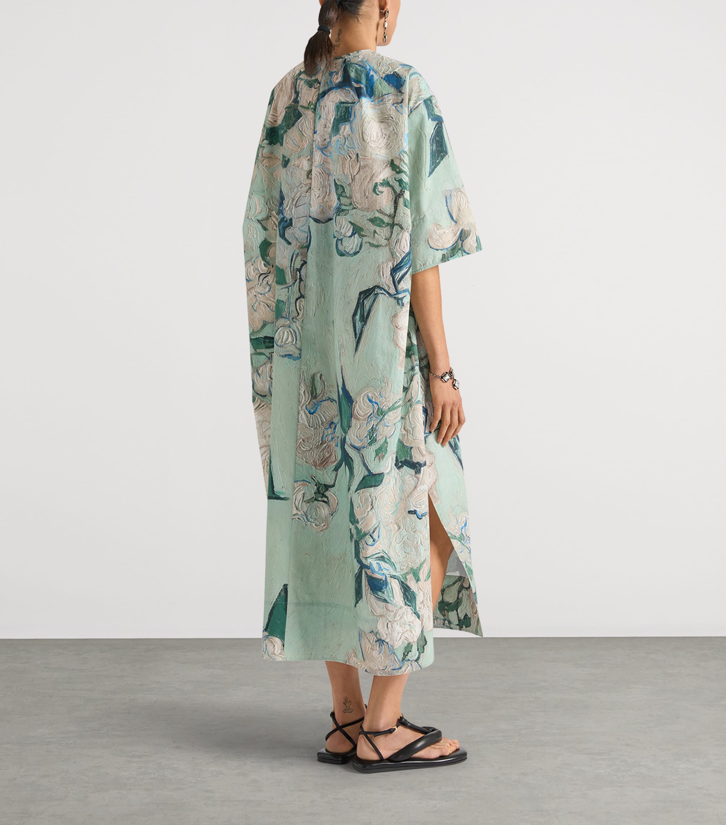 Givenchy Womens Cotton Floral Kaftan Mint Green Image 3