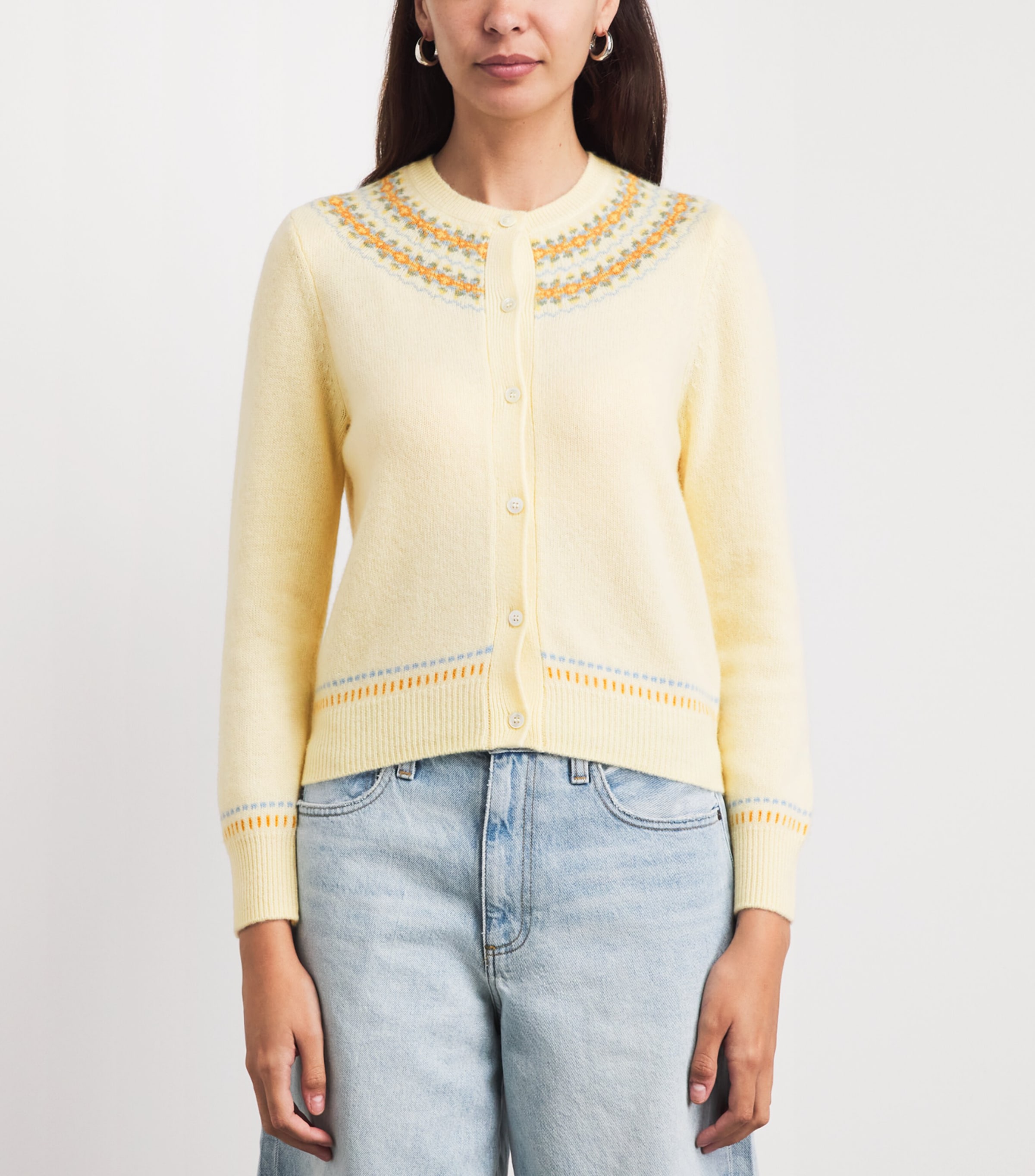 DÔEN Womens Wool-Blend Olympe Cardigan Gateau Image 4