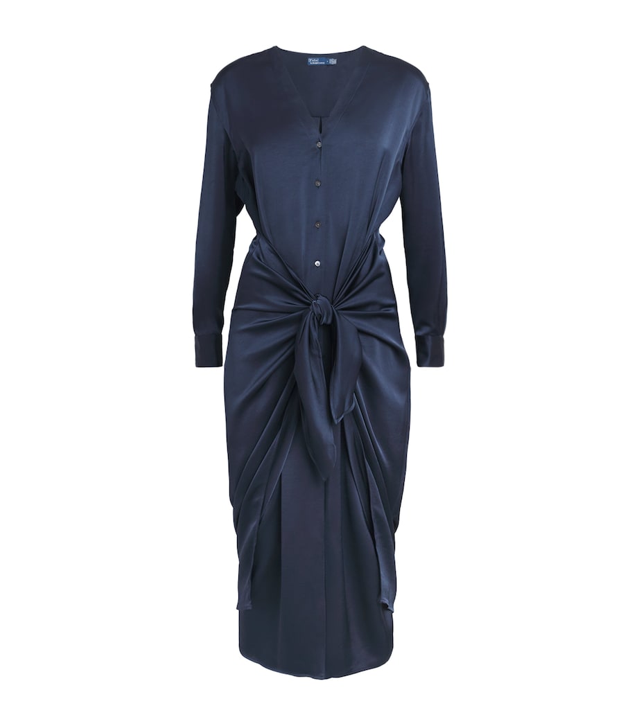 Satin Midi Shirt Dress NORFOLK BLUE Image 1