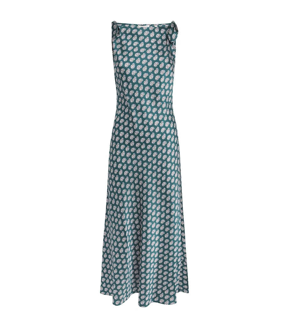 DÔEN Womens Stretch-Silk Mariselle Maxi Dress Chaumont Paisley Image 1