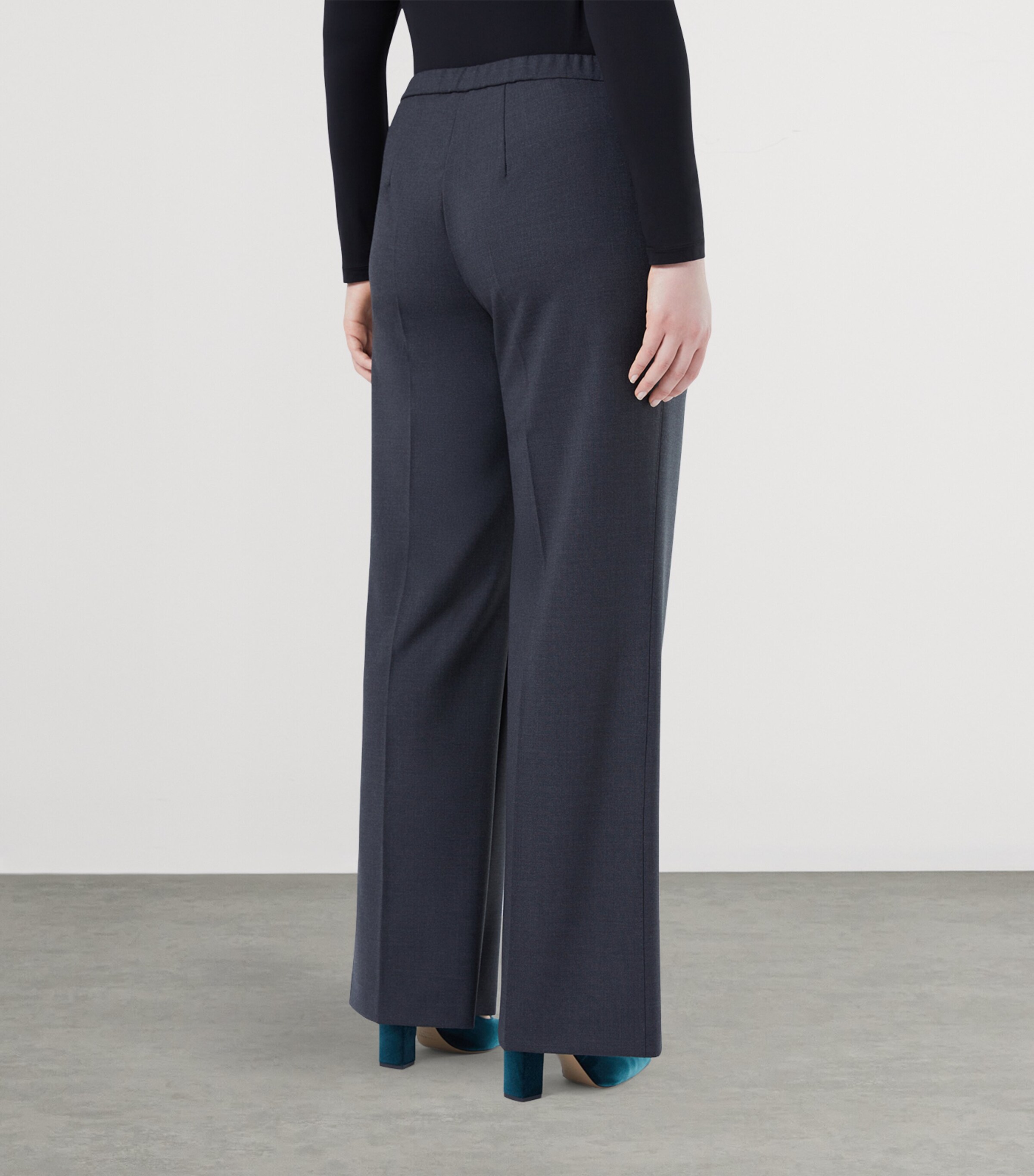 Virgin Wool Goloso Tailored Trousers DARK GREY Image 3