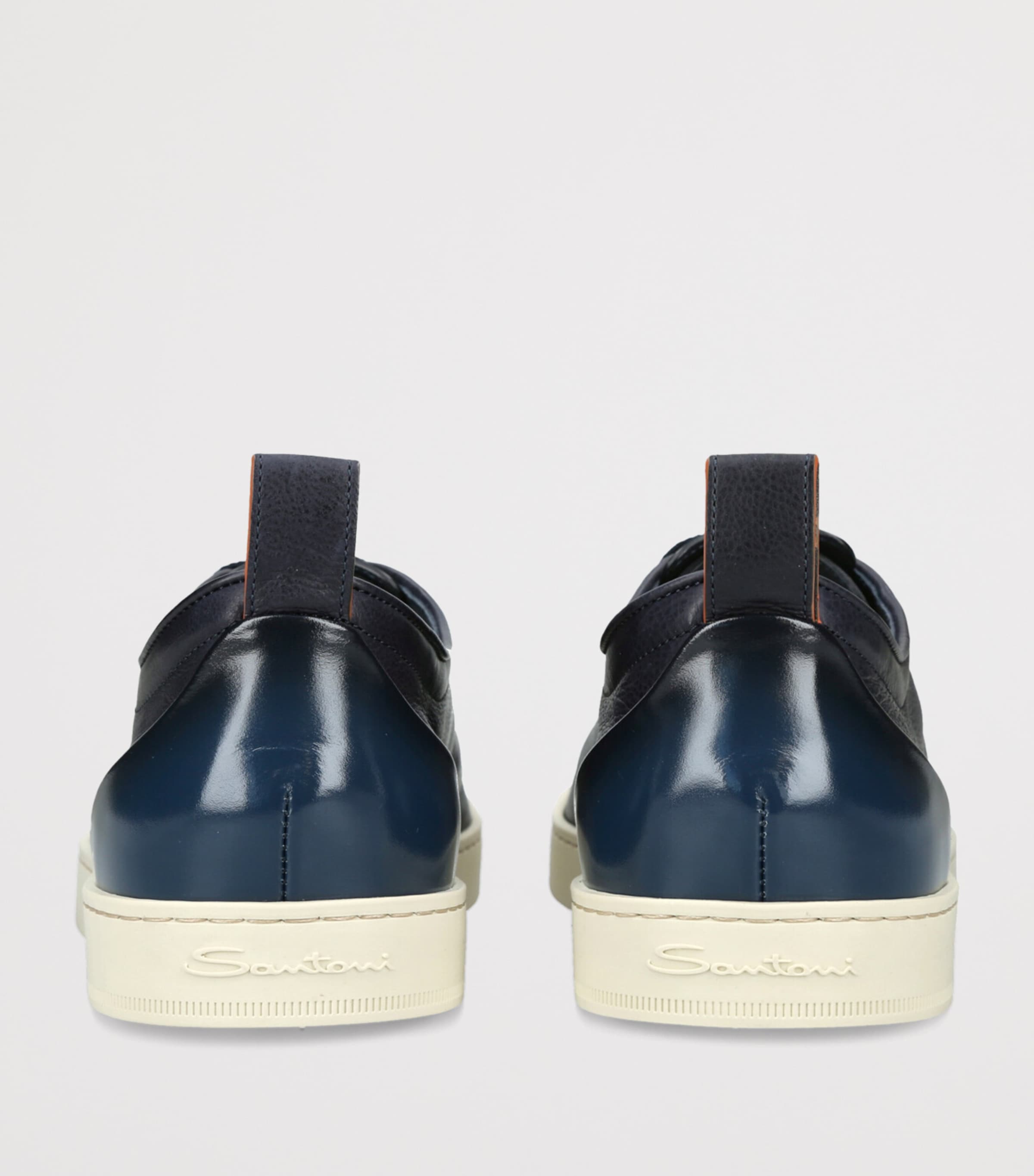 Santoni Leather Montecarlo Sneakers Blue Other Image 2
