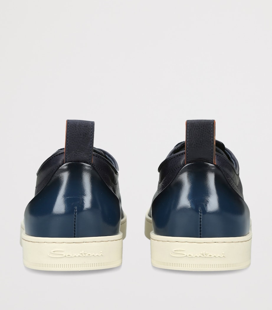Santoni Leather Montecarlo Sneakers Blue Other Image 2