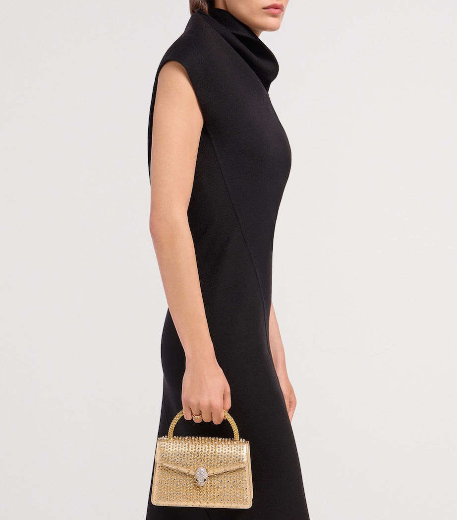 Mini Leather Serpenti Pallini Top-Handle Bag GOLD Image 5