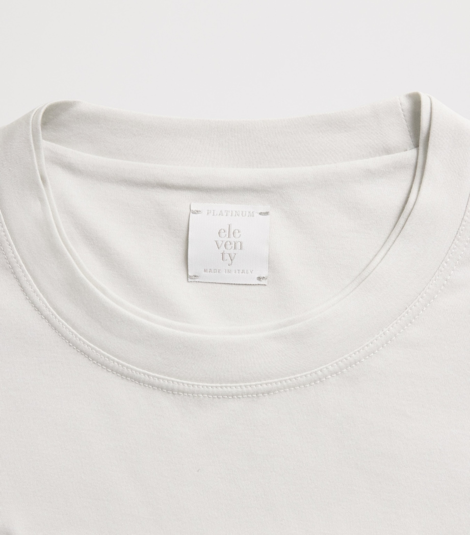 Eleventy Mens Cotton-Modal T-Shirt Sabbia Image 6
