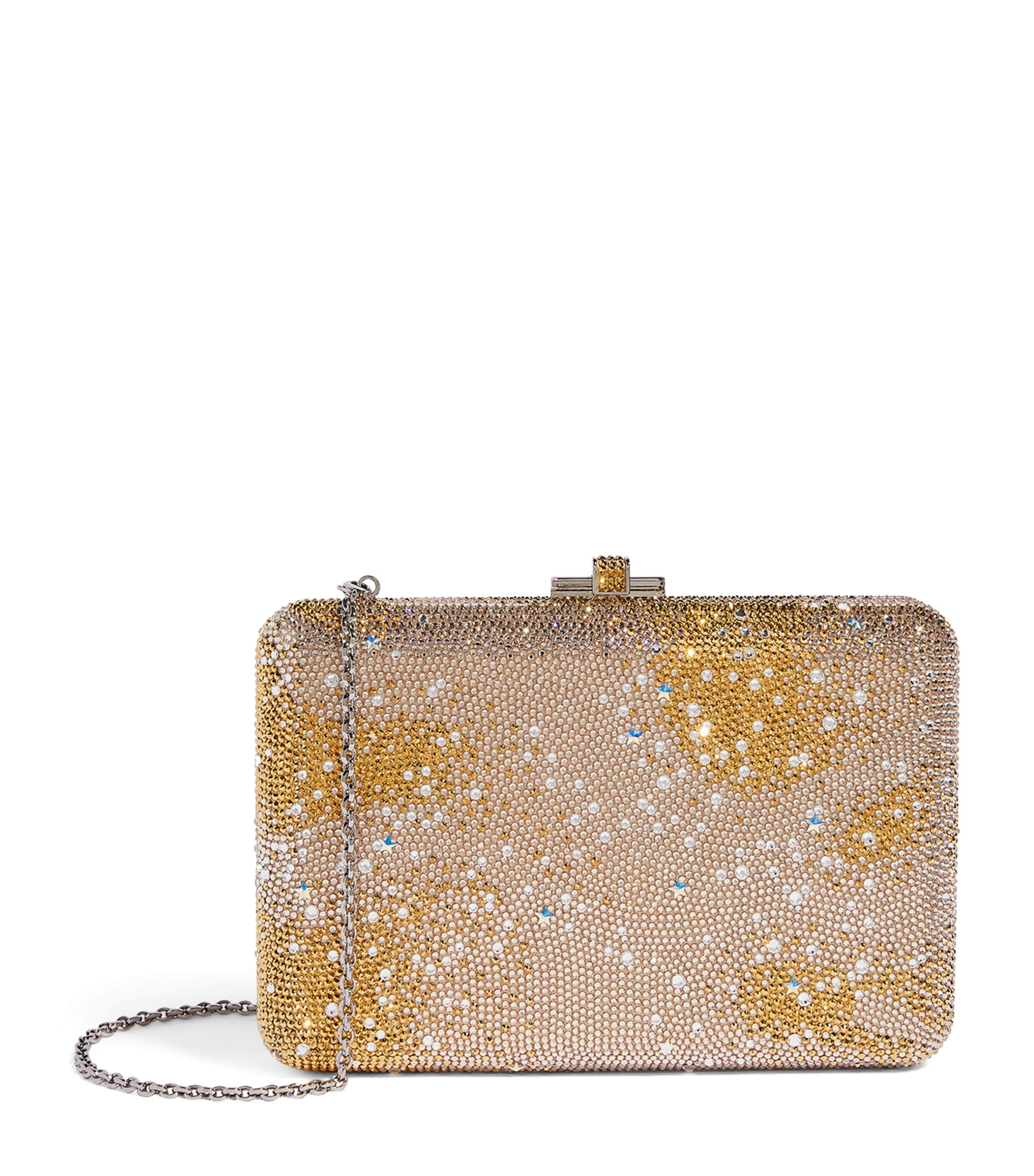 Judith Leiber Crystal-embellished Galaxy Clutch In Beige