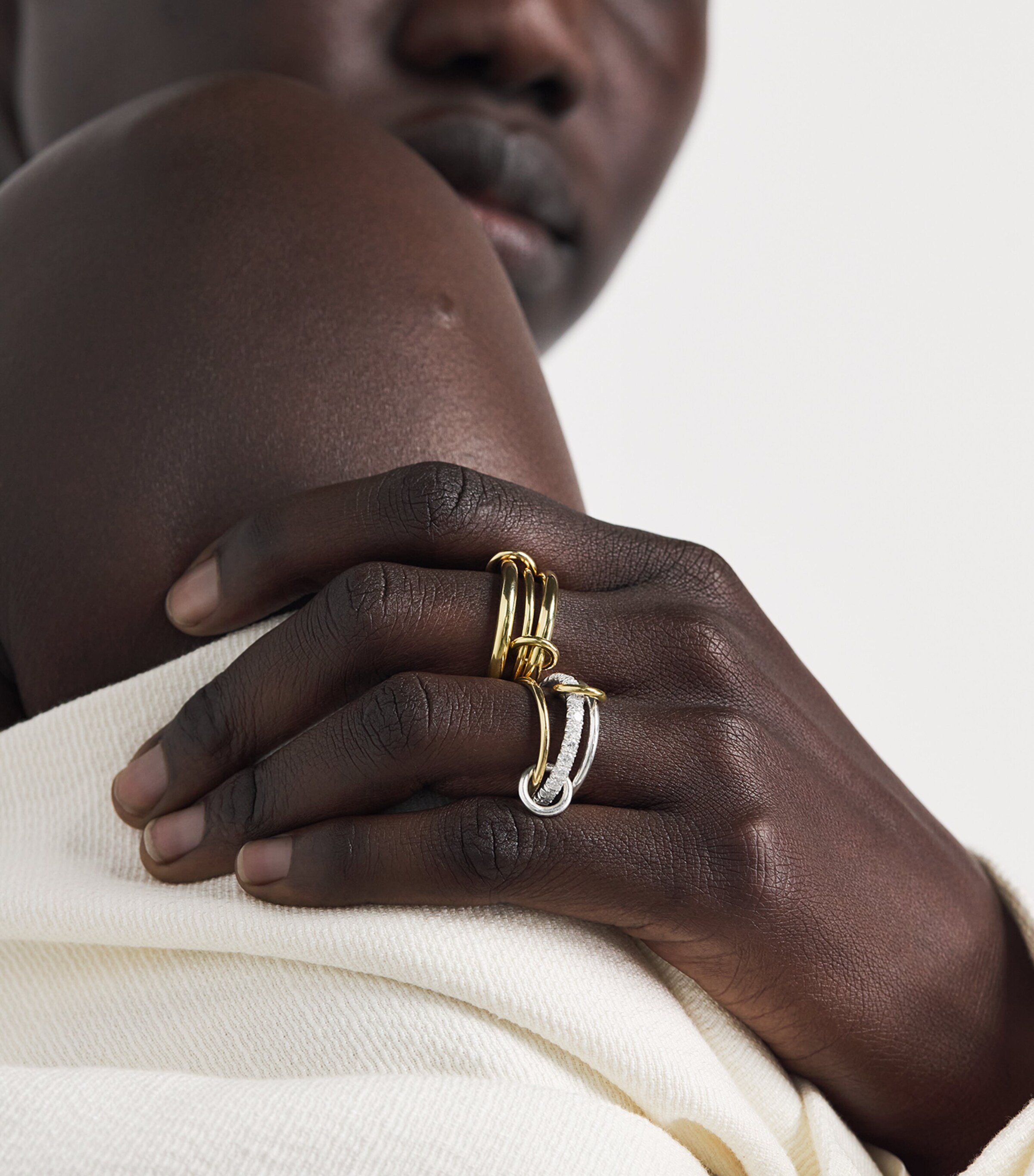 Spinelli Kilcollin Sterling Silver, Yellow Gold and Diamond Cassia Ring Sterling Silver Image 4