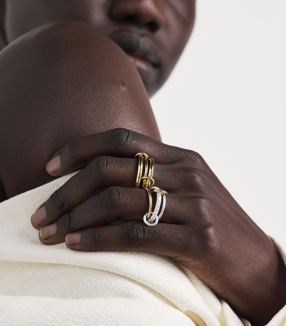 Spinelli Kilcollin Sterling Silver, Yellow Gold and Diamond Cassia Ring Sterling Silver Image 4