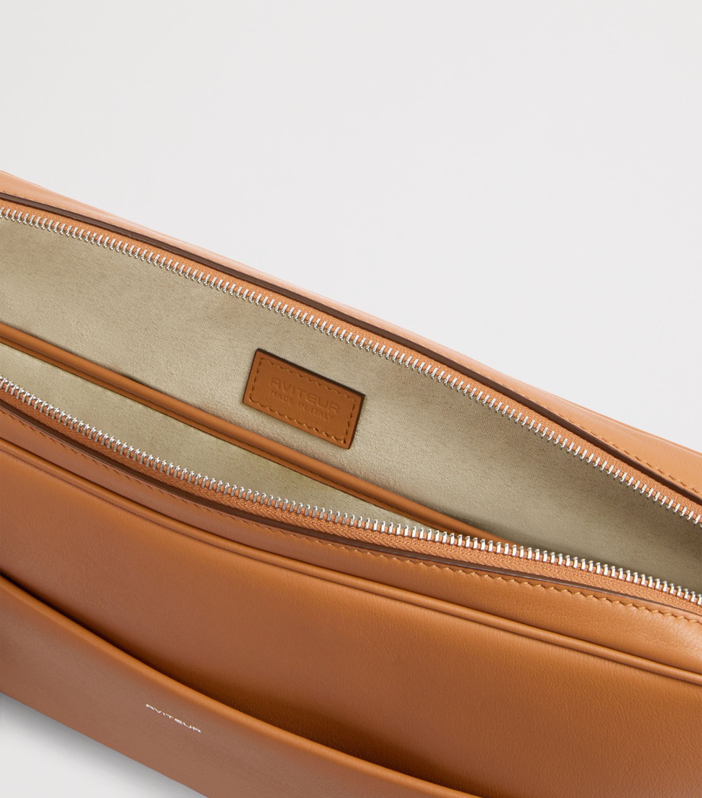 Leather Trolley-Sleeve Laptop Case WALNUT Image 6