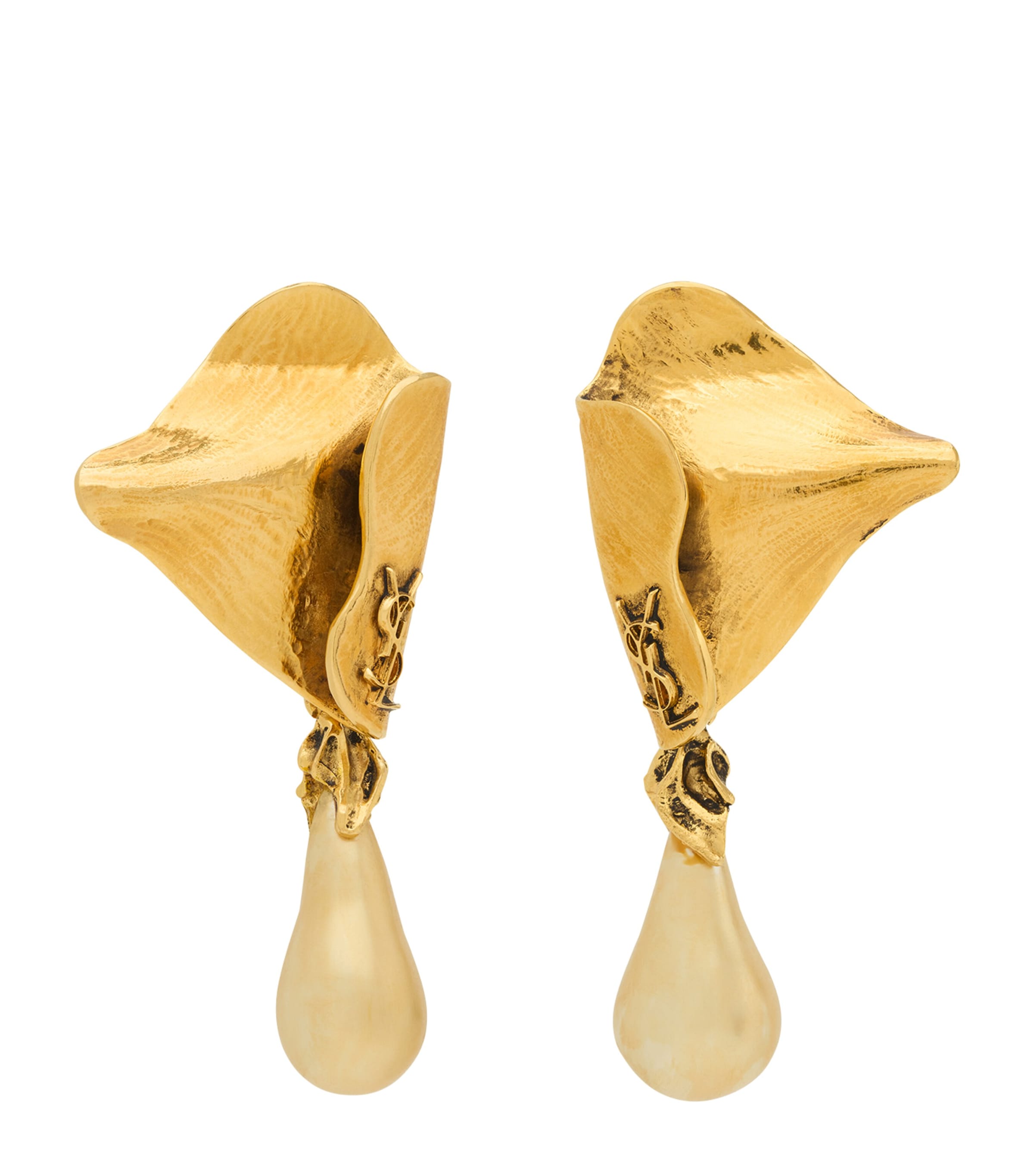 Saint Laurent Faux Pearl Cassandra Earrings