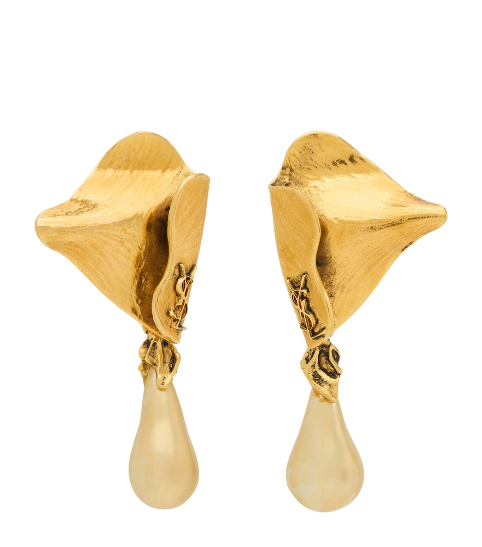 Saint Laurent Faux Pearl Cassandra Earrings