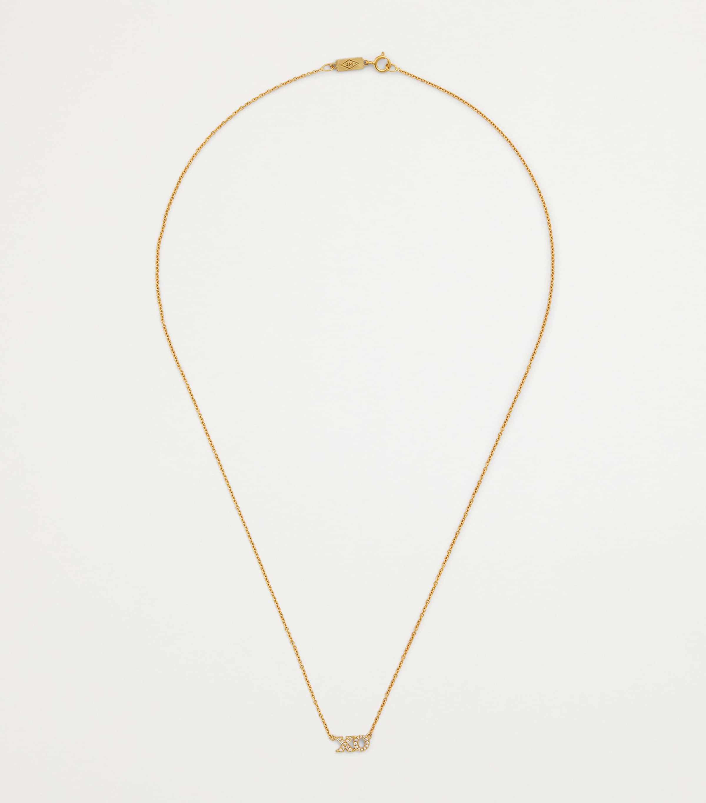 Yellow Gold and Diamond XO Necklace YELLOW GOLD Image 3