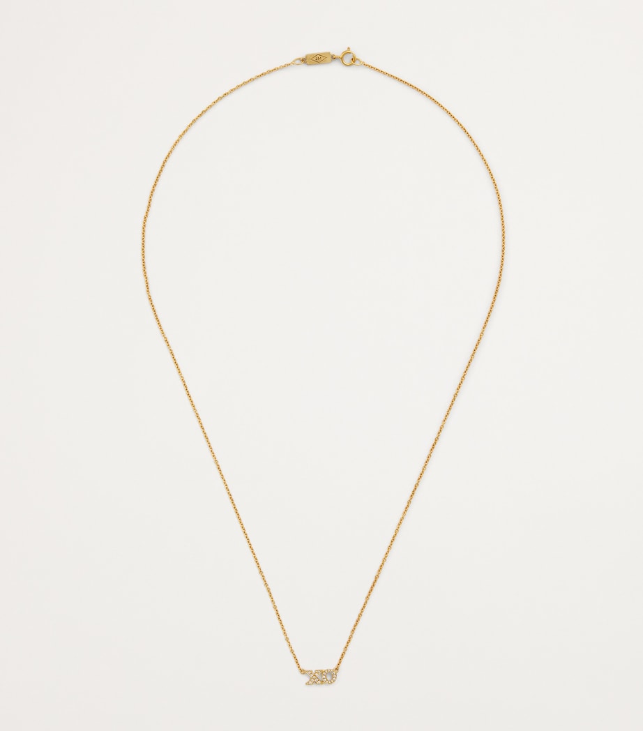Yellow Gold and Diamond XO Necklace YELLOW GOLD Image 3